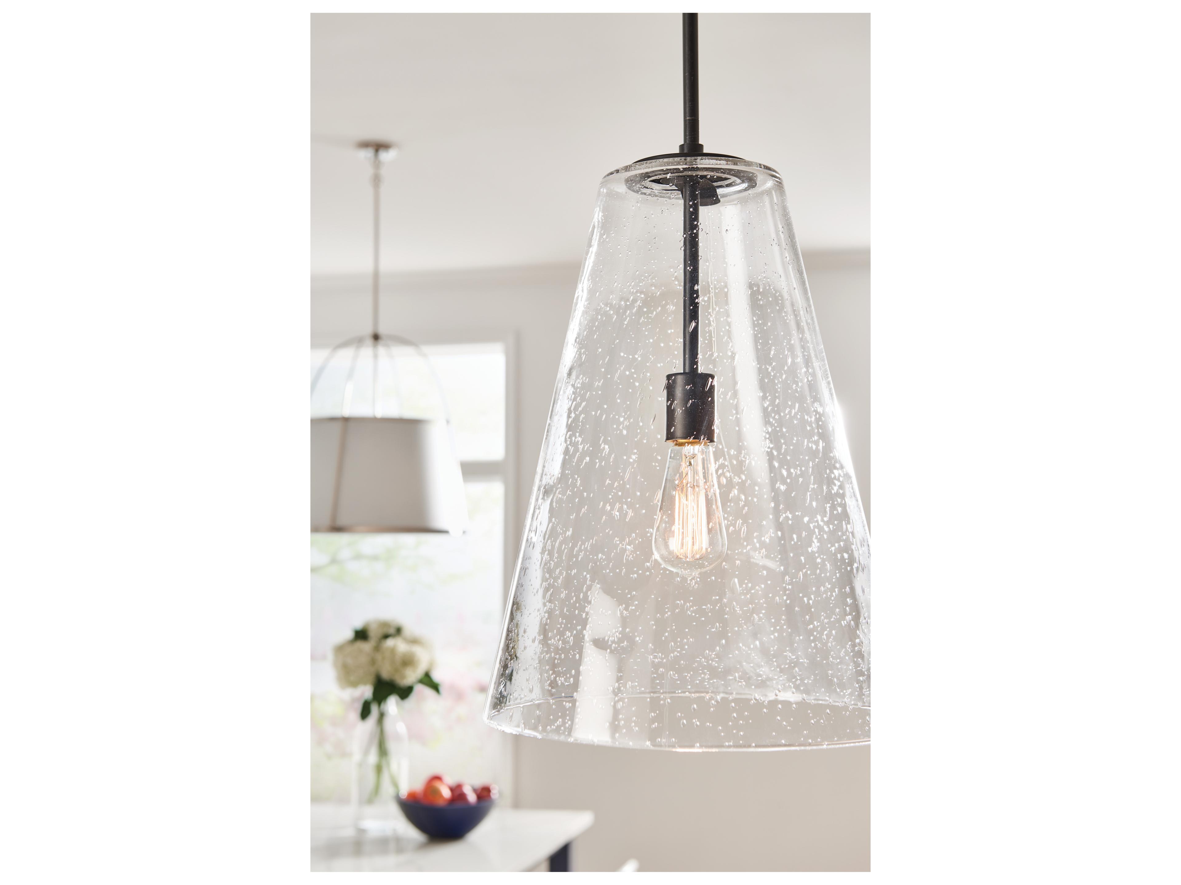 Hinkley Vance 1-Light Heritage Brass Glass Mini Pendant