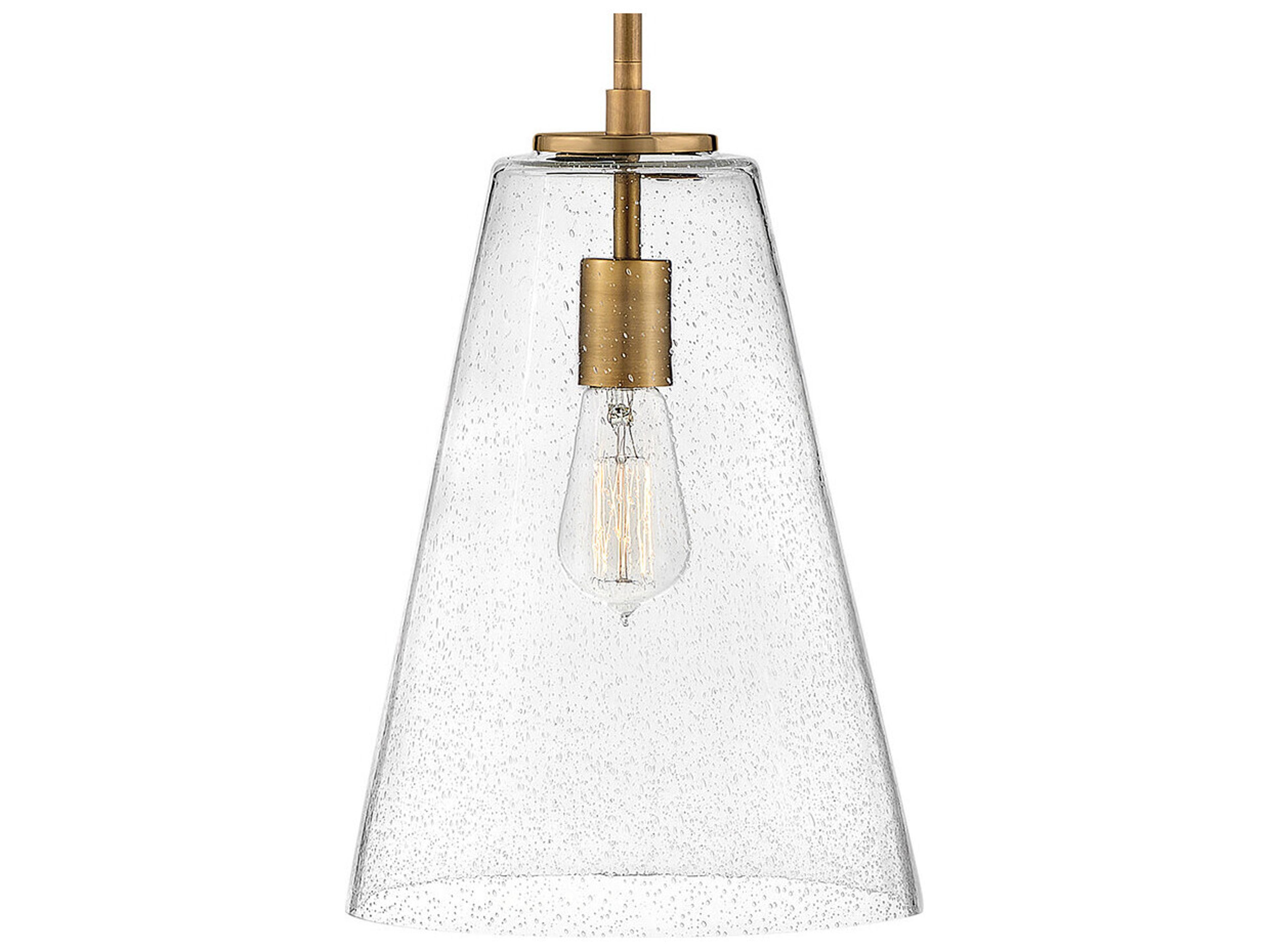Hinkley Vance 1-Light Heritage Brass Glass Mini Pendant