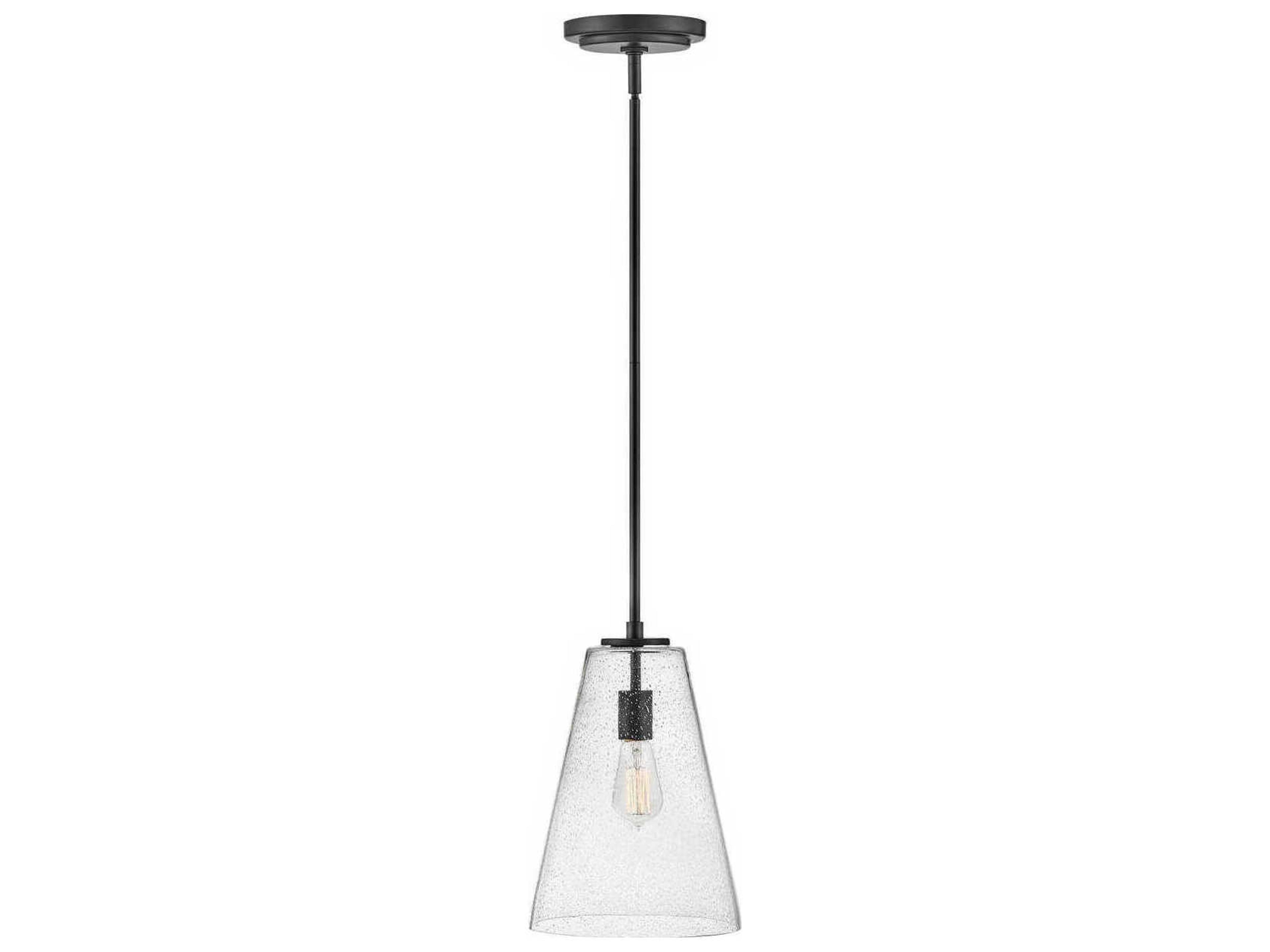 Vance 1-Light Satin Black Glass Mini Pendant