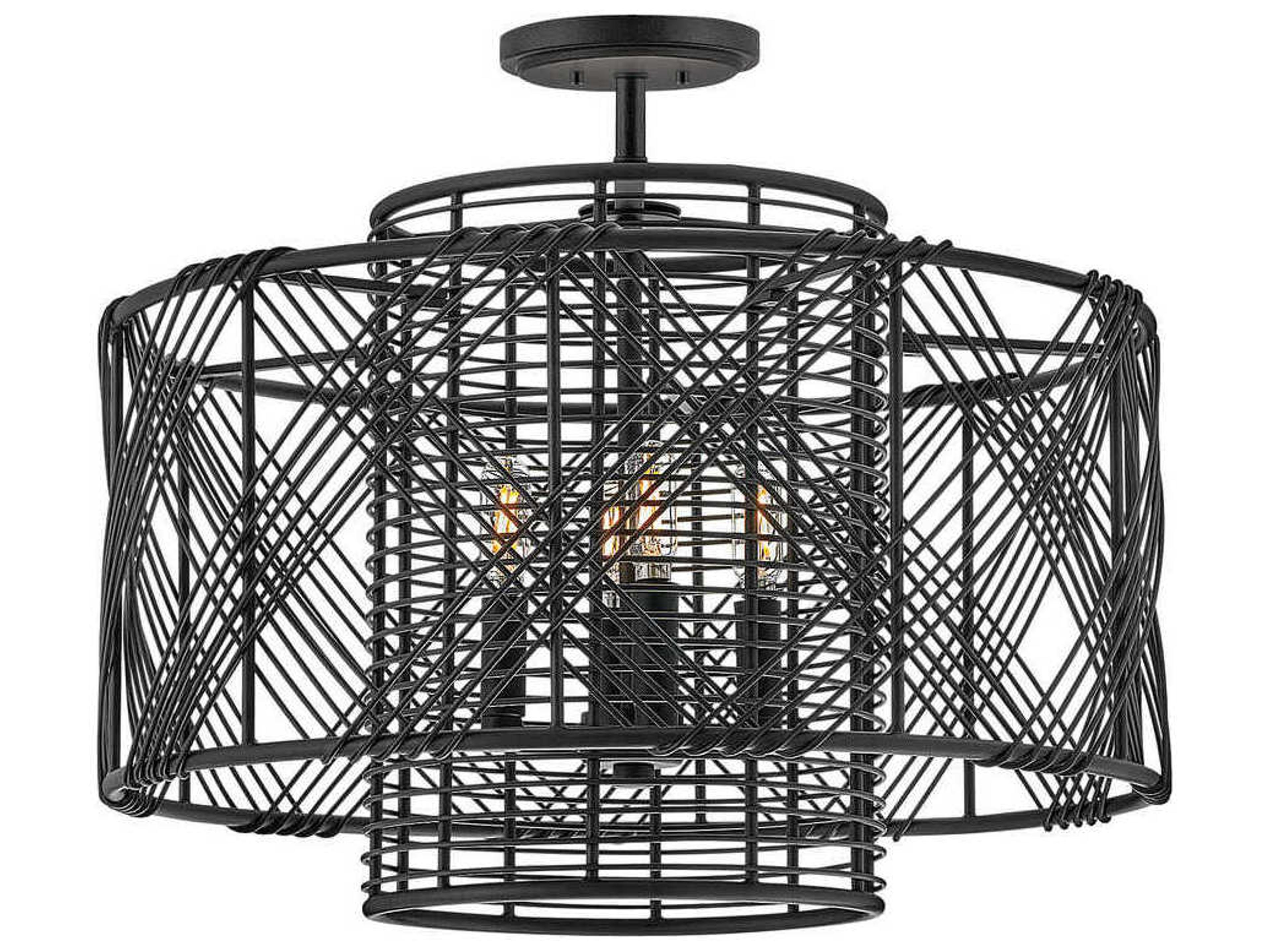 Hinkley Nikko 4-Light Black Candelabra Chandelier