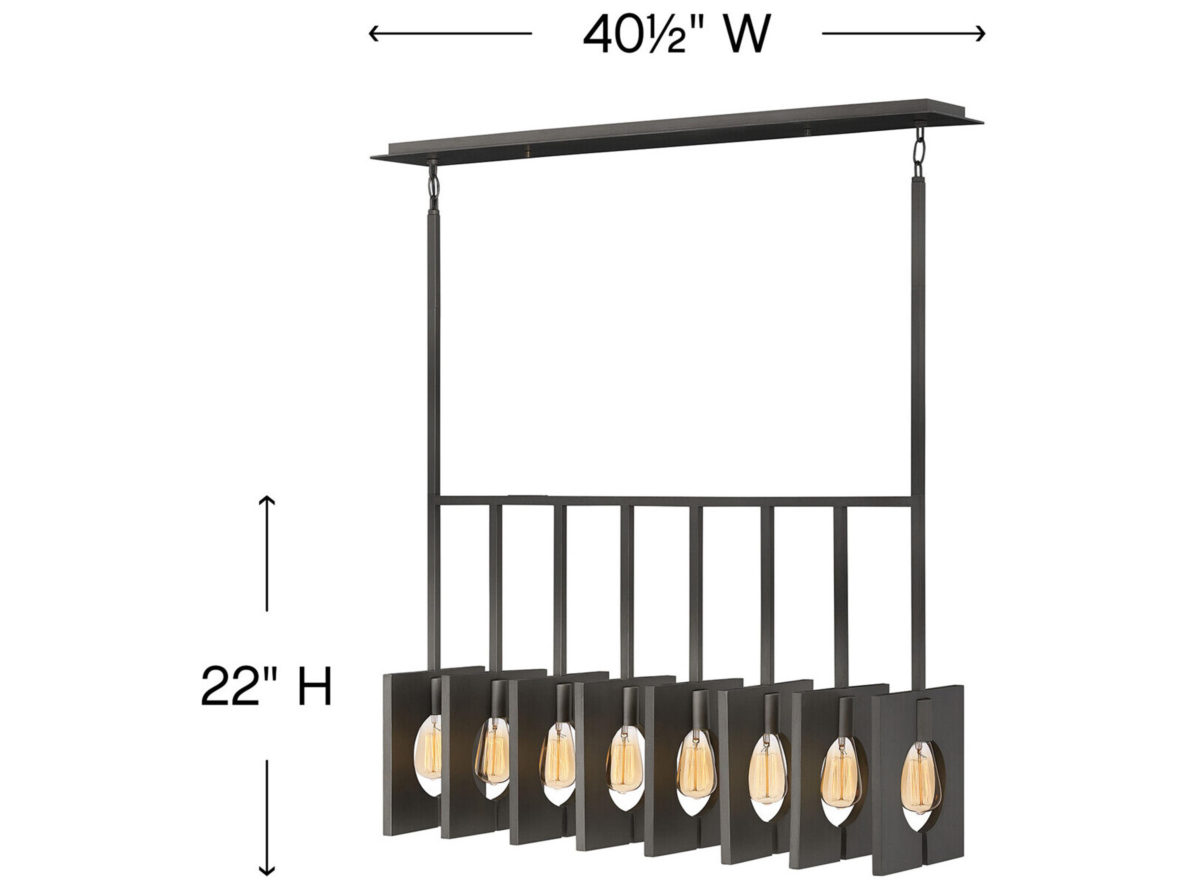 Hinkley Ludlow 8-Light Burnished Graphite Gray Geometric Island Pendant
