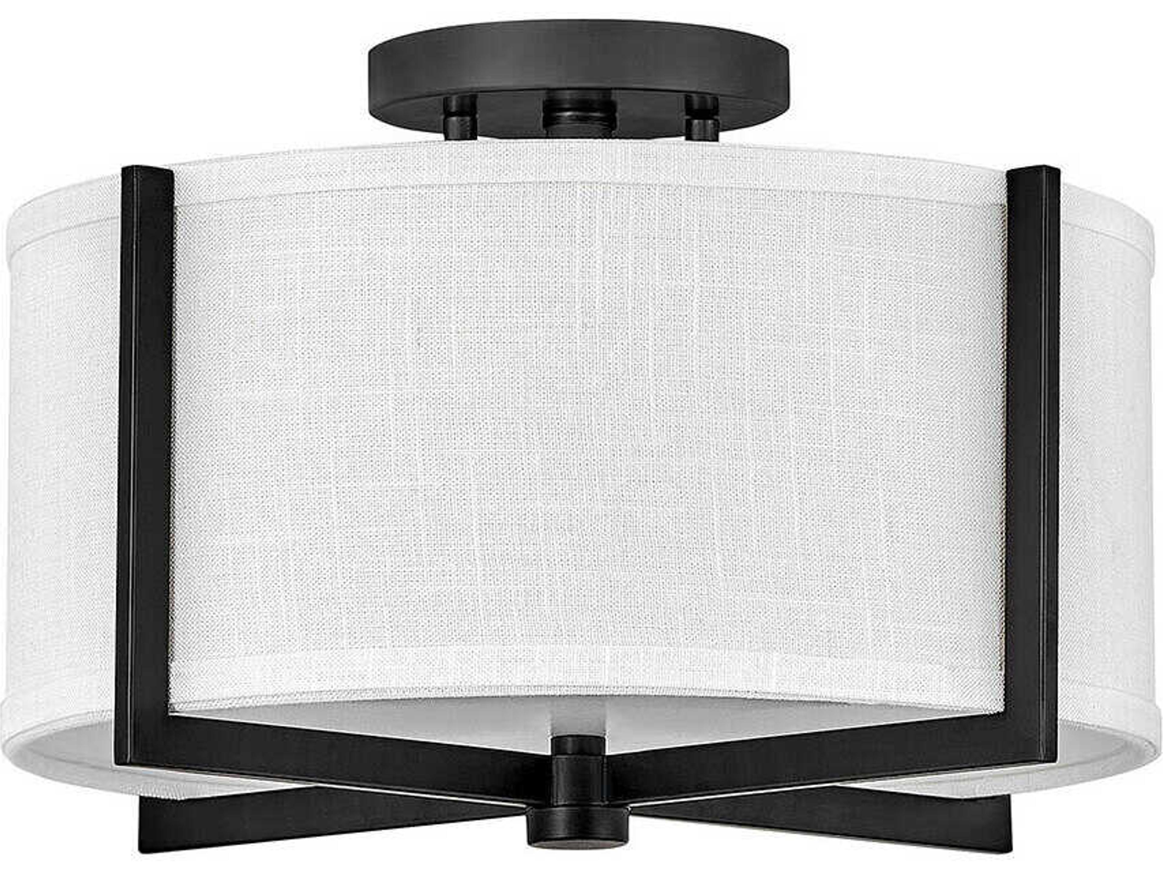 Axis 2-Light Black Drum Semi Flush Mount