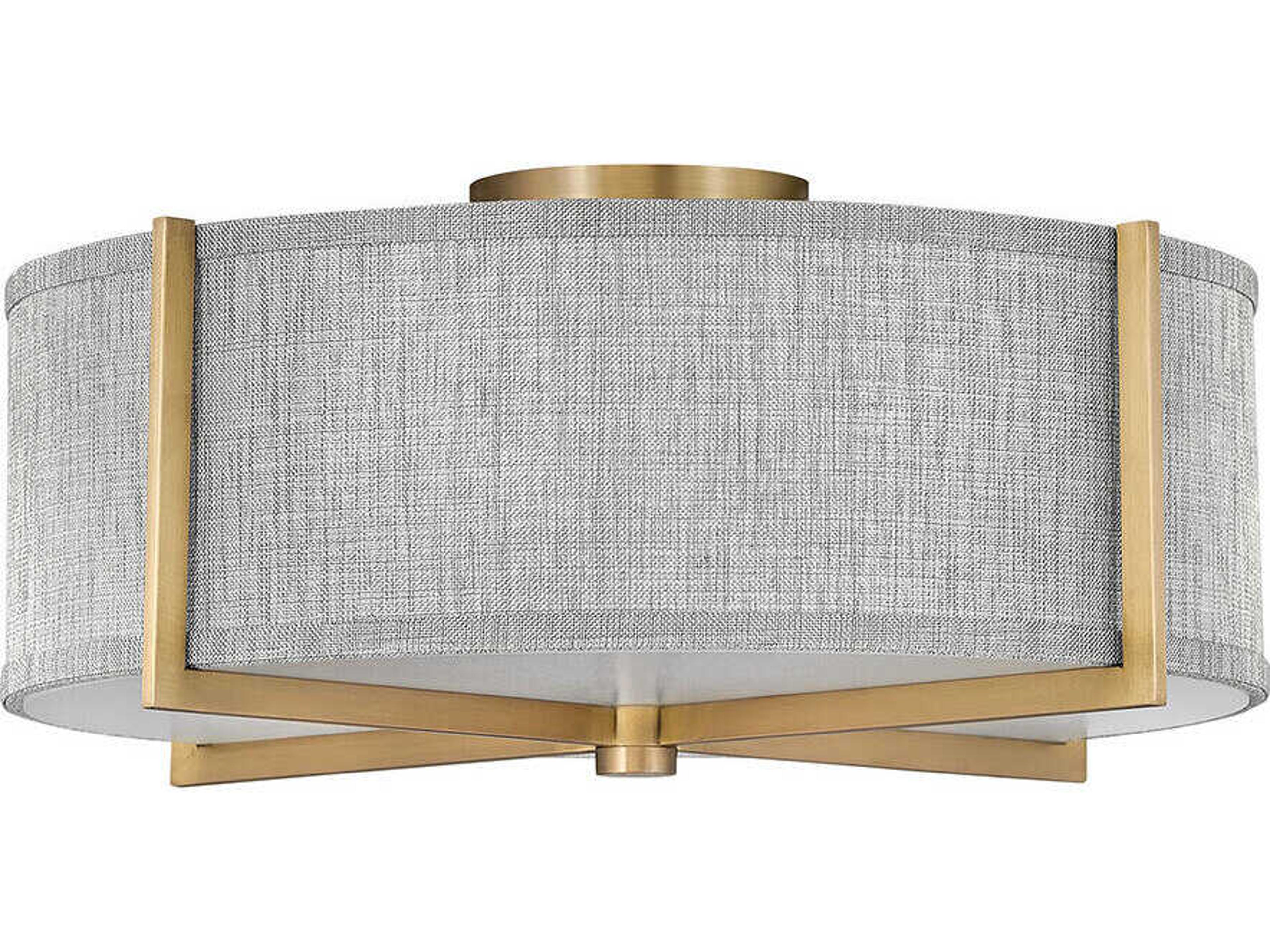 Axis 3-Light Heritage Brass Drum Flush Mount