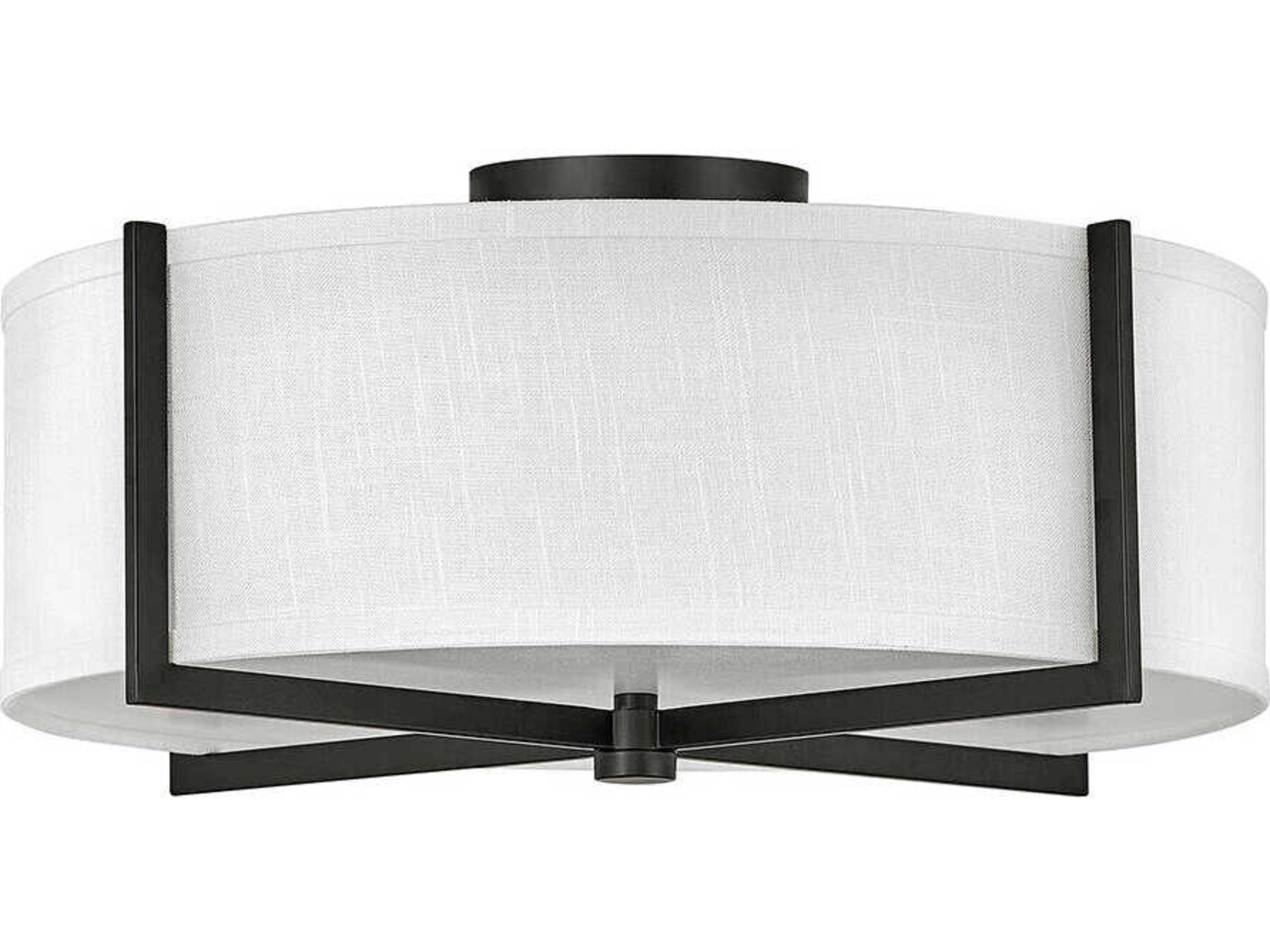 Axis 3-Light Black Drum Flush Mount