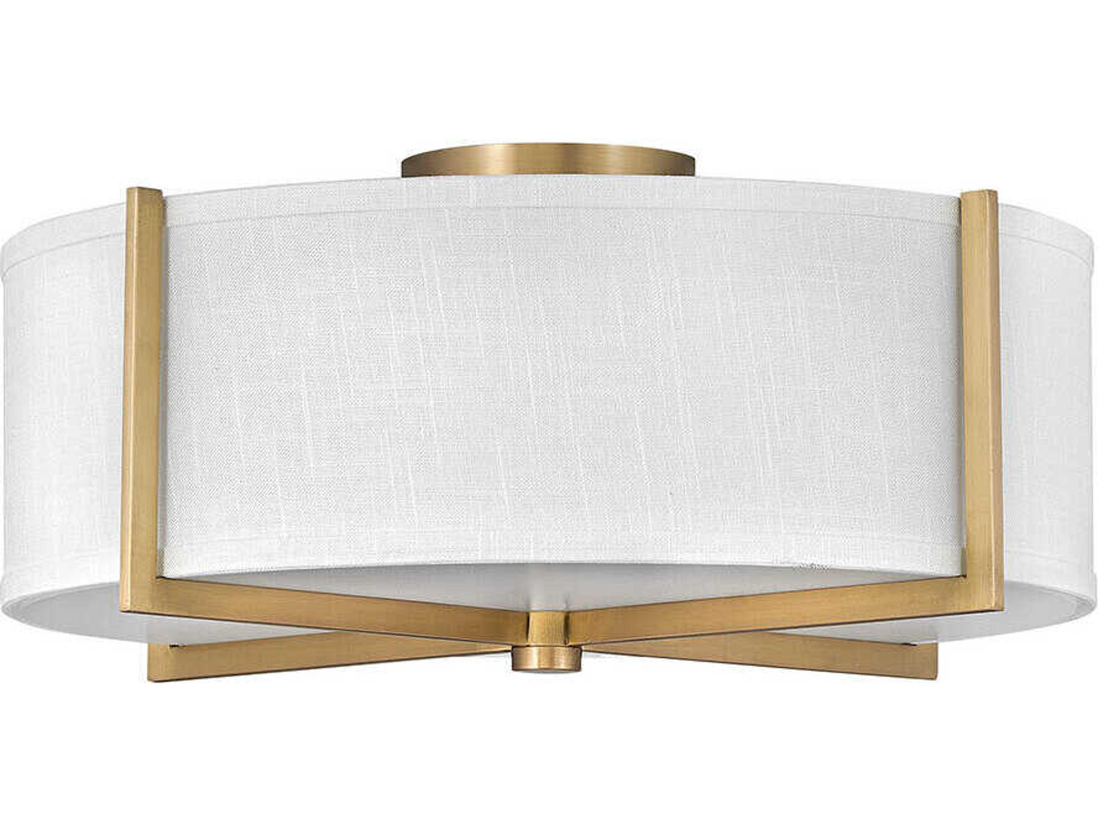 Axis 3-Light Heritage Brass Drum Flush Mount