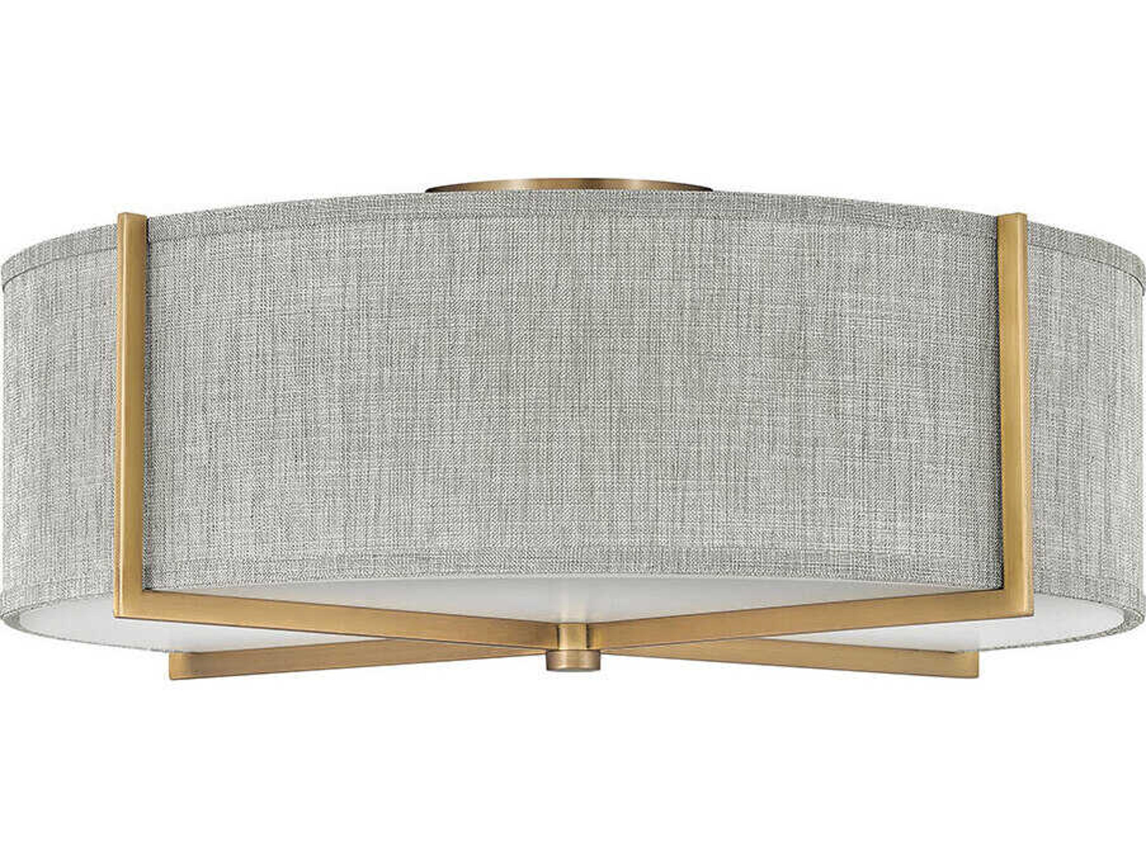 Axis 4-Light Heritage Brass Drum Flush Mount