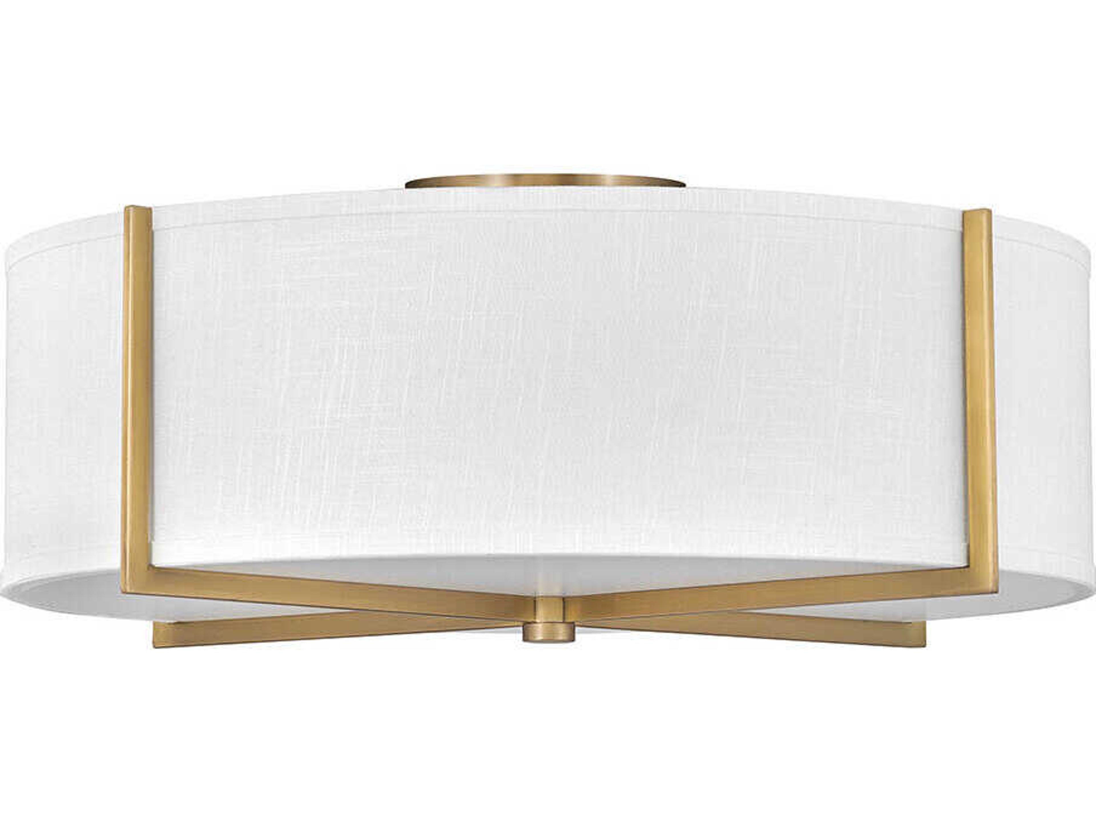 Axis 4-Light Heritage Brass Drum Flush Mount