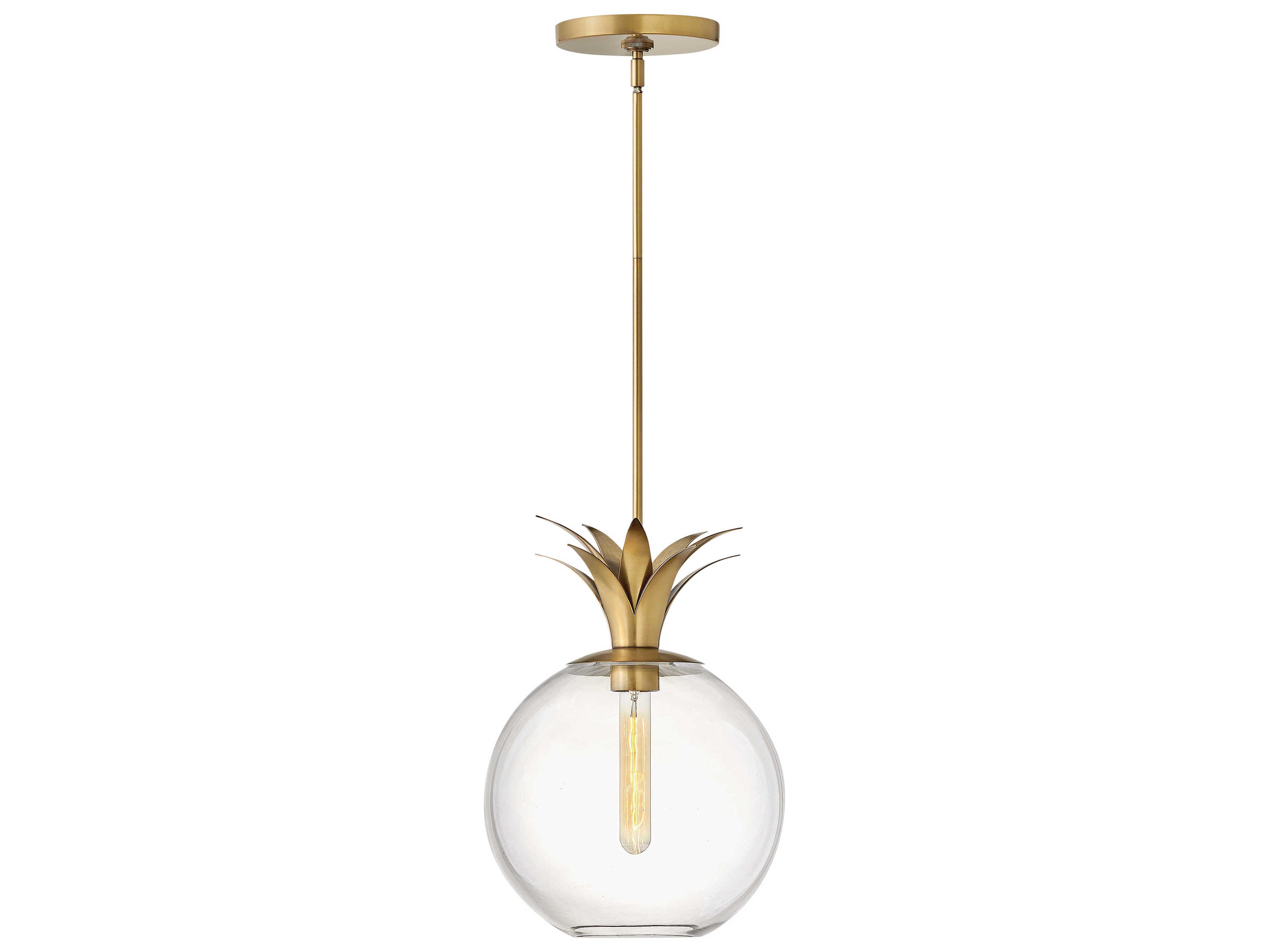 Palma 1-Light Heritage Brass Glass Globe Mini Pendant