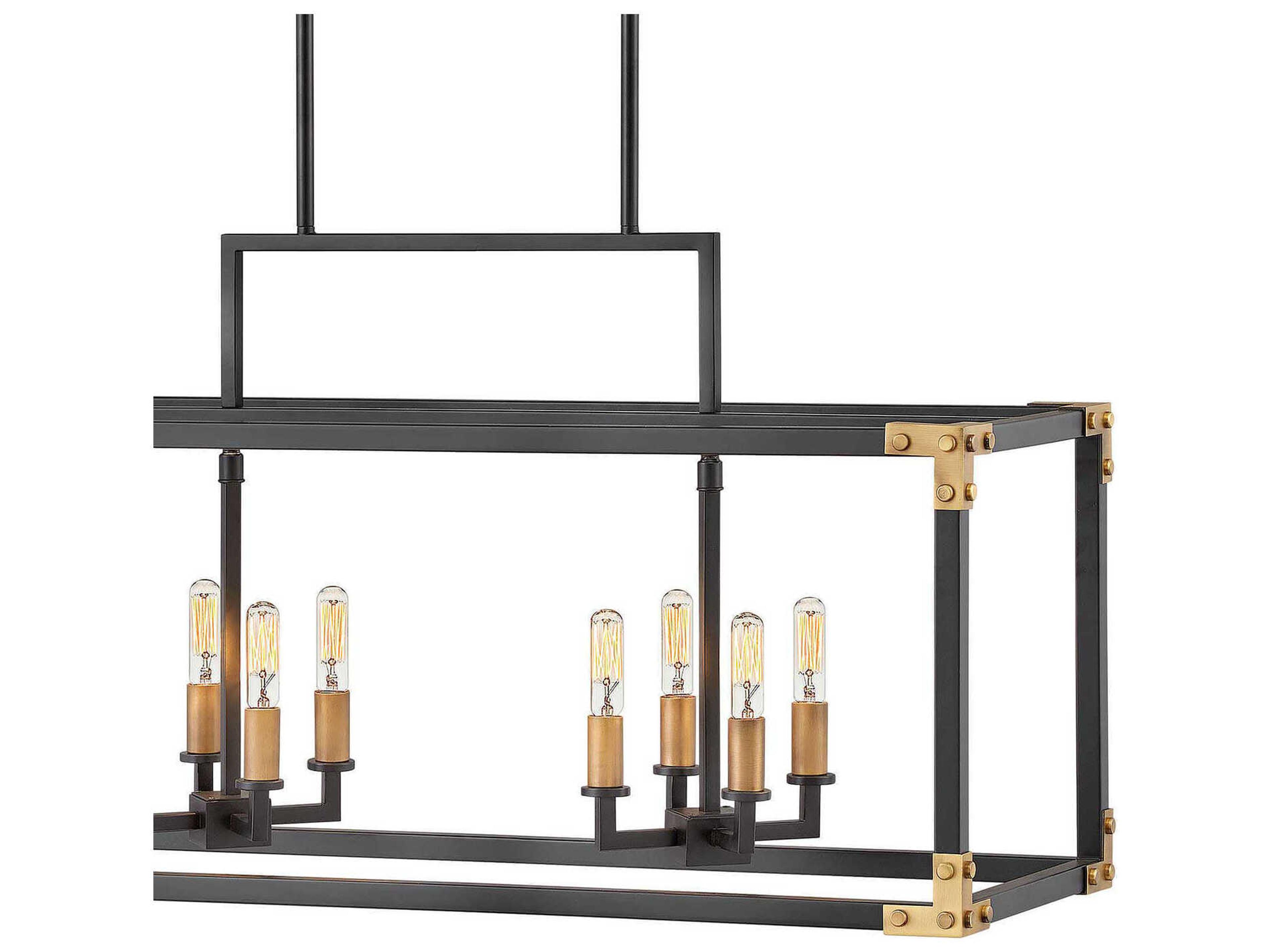 Hinkley 8-Light Satin Black Brass Island Pendant