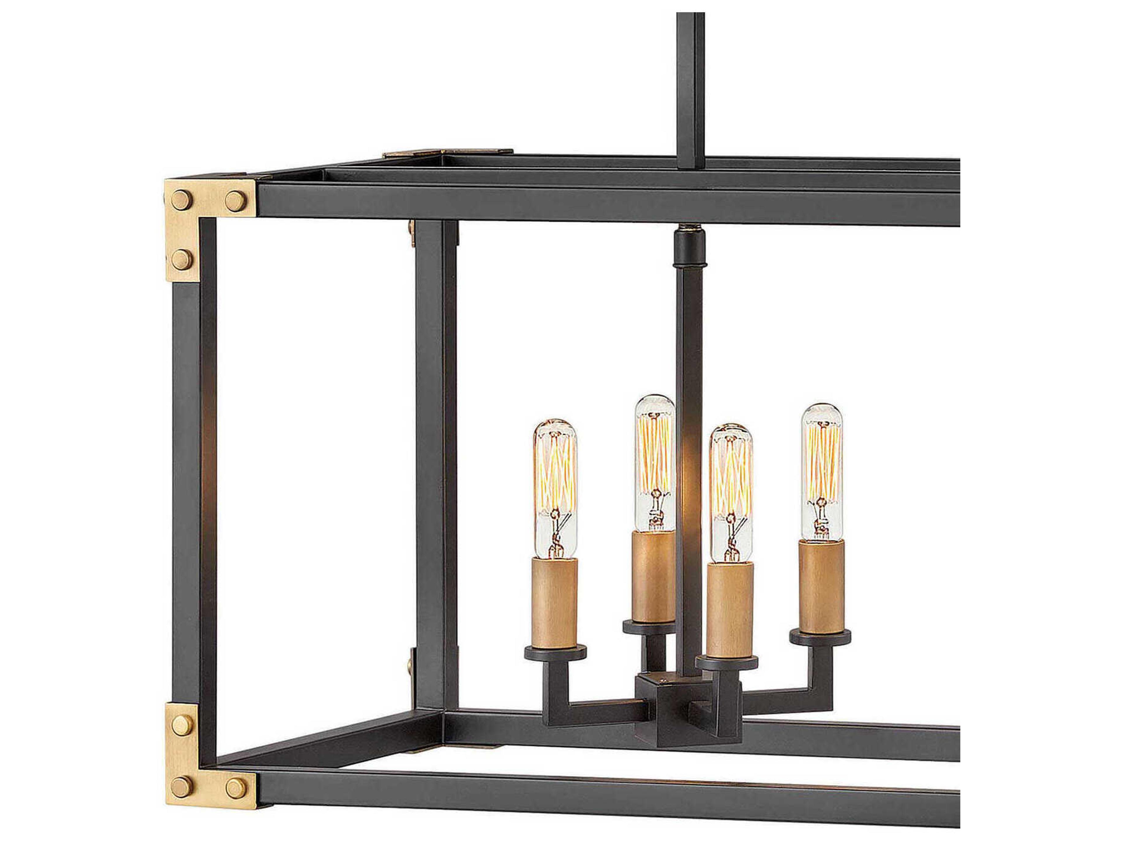 Hinkley 8-Light Satin Black Brass Island Pendant