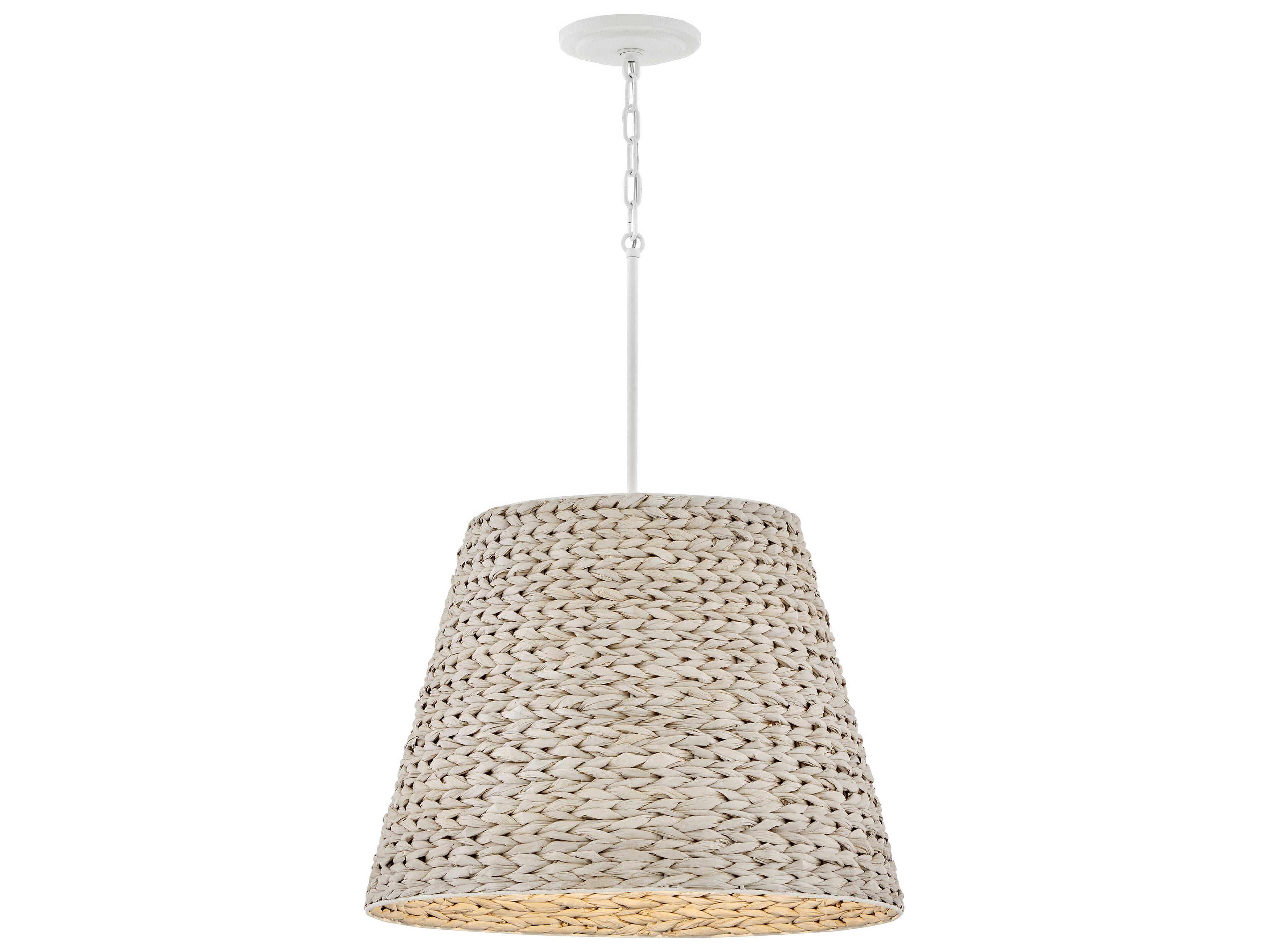 Seabrook 1-Light Textured Plaster White Pendant