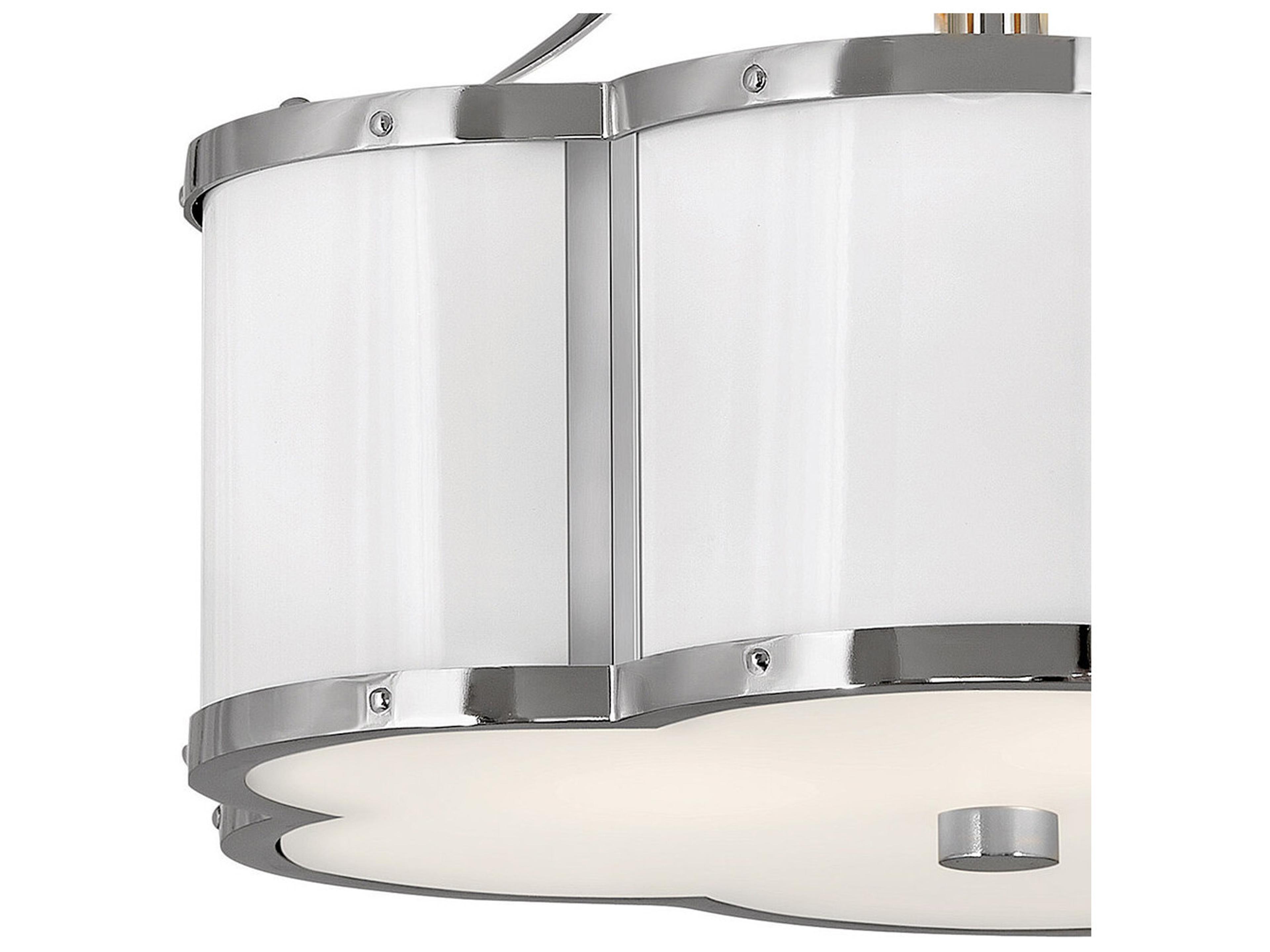 Hinkley Chance 2-Light Polished Nickel White Geometric Semi Flush Mount
