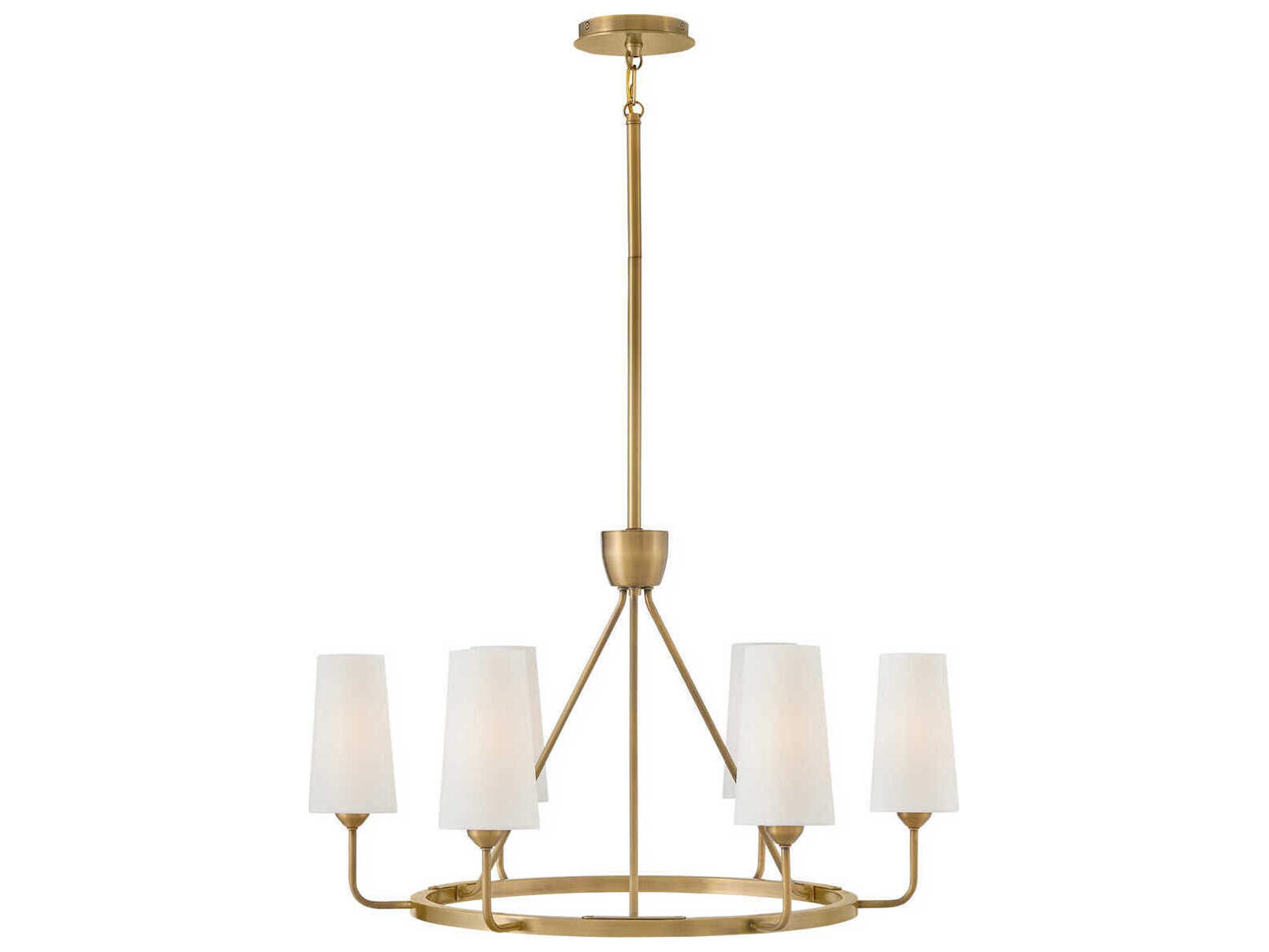 Lewis 6-Light Heritage Brass LED Candelabra Chandelier