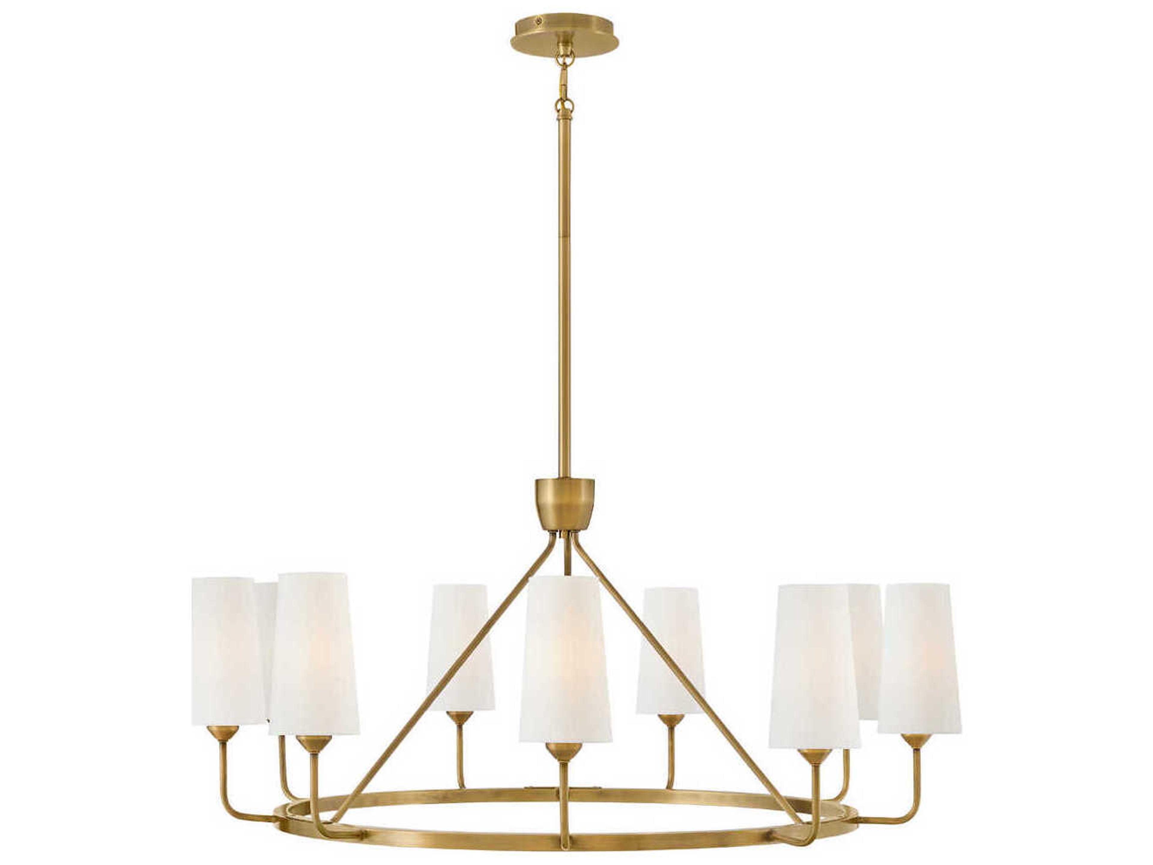 Lewis 9-Light Heritage Brass LED Candelabra Chandelier