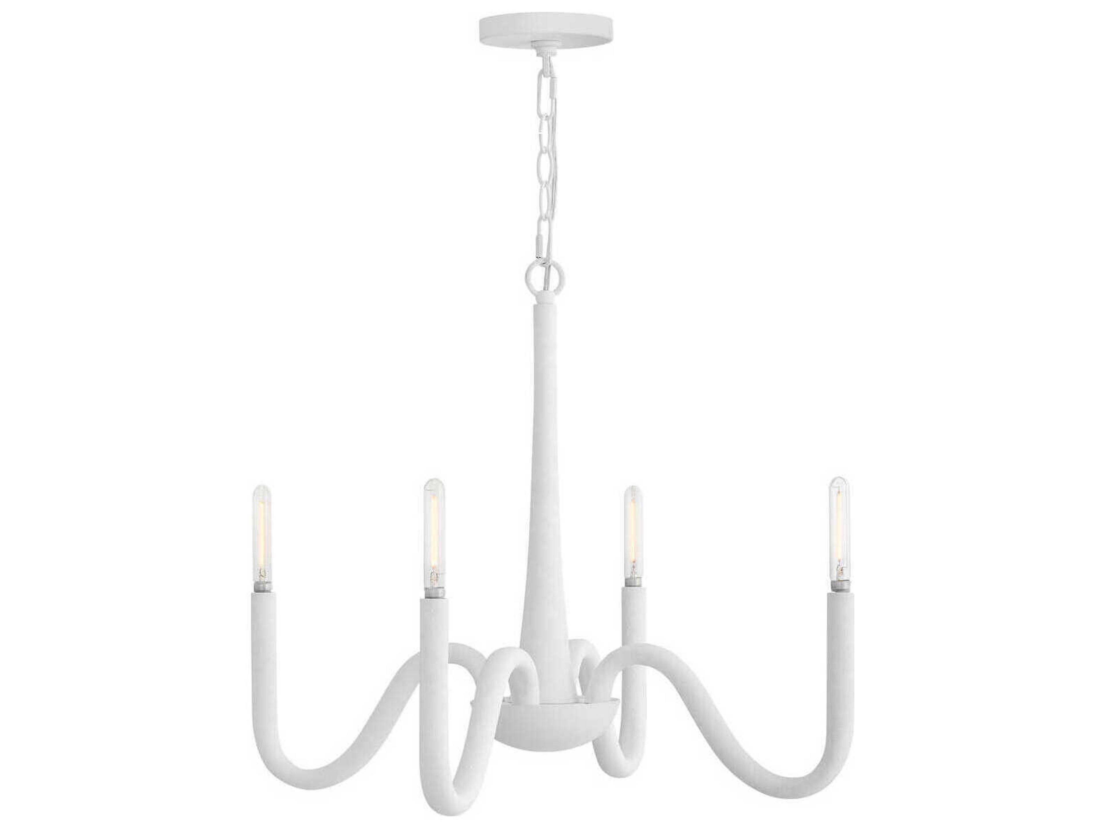 Maris 4-Light Textured Plaster White Candelabra Chandelier