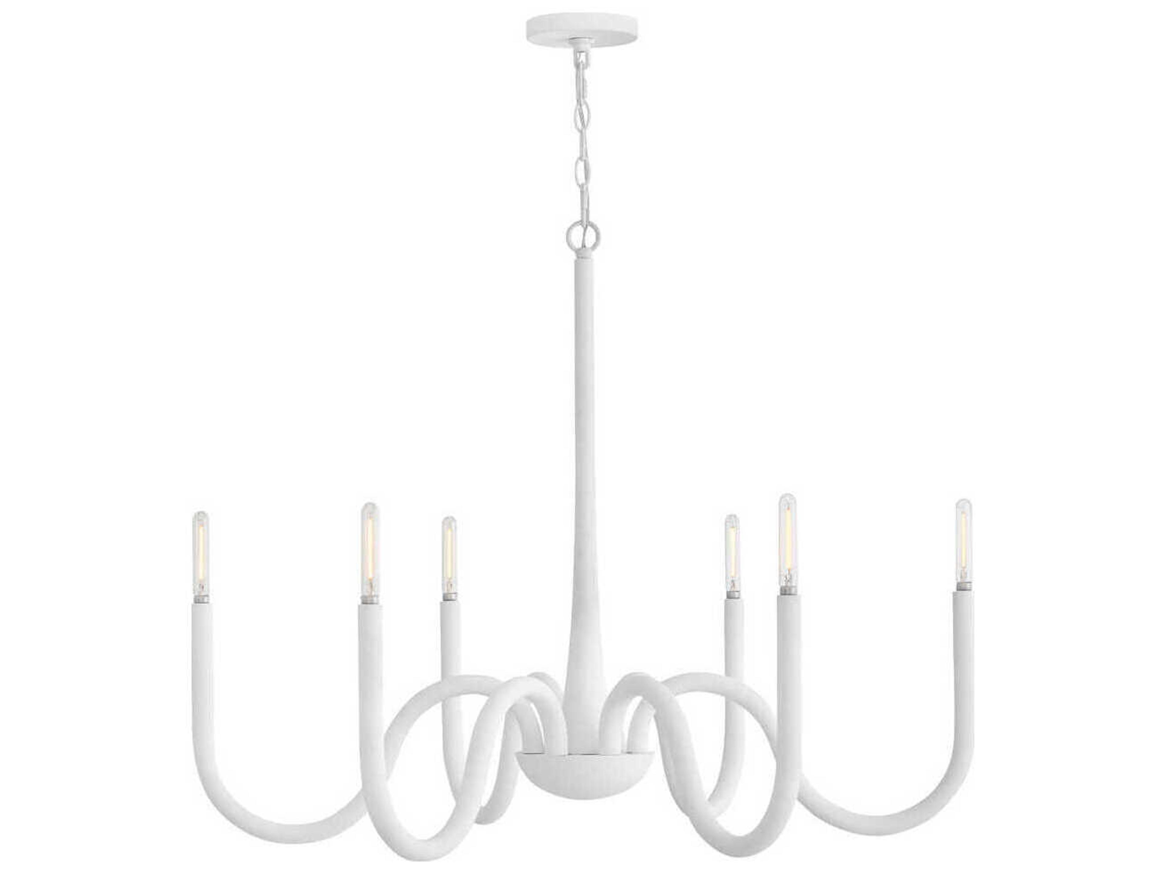 Maris 6-Light Textured Plaster White Candelabra Chandelier