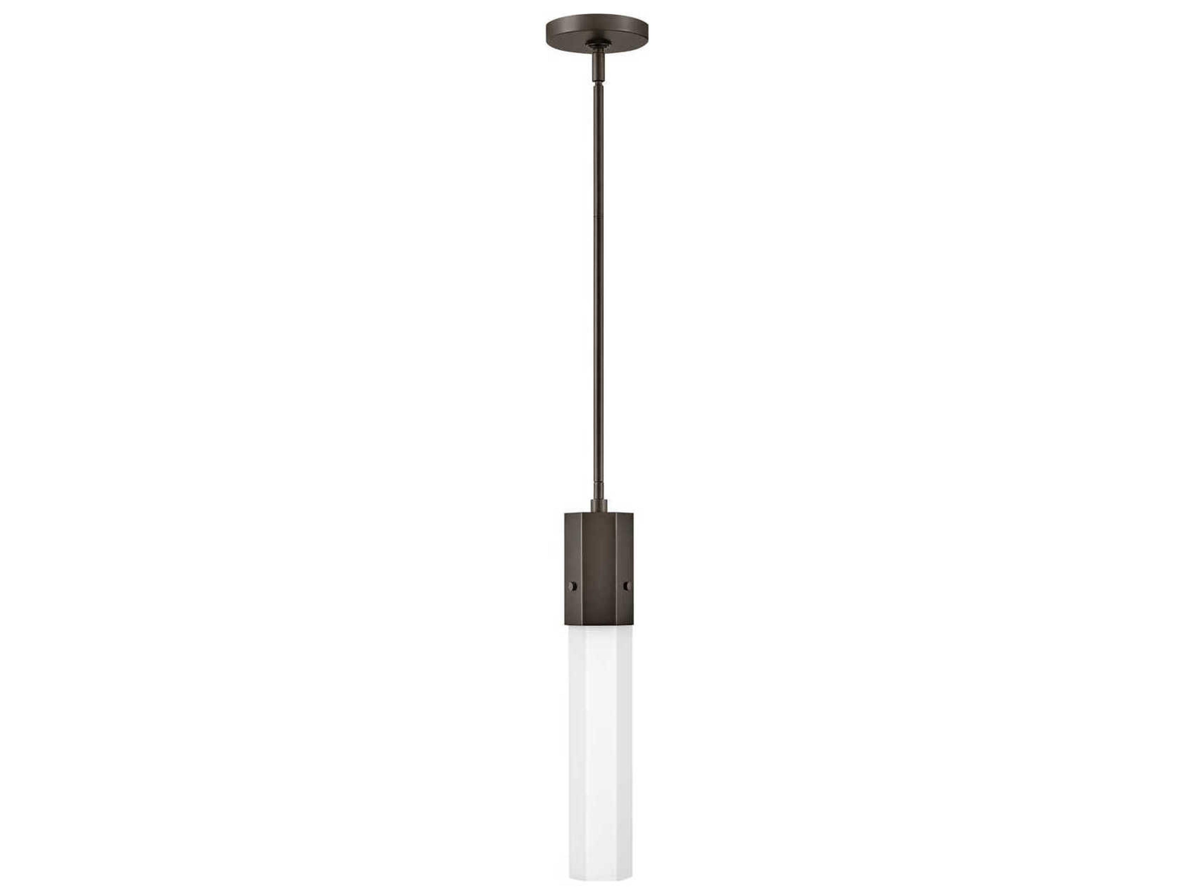 Facet 1-Light Black Oxide Glass LED Linear Mini Pendant