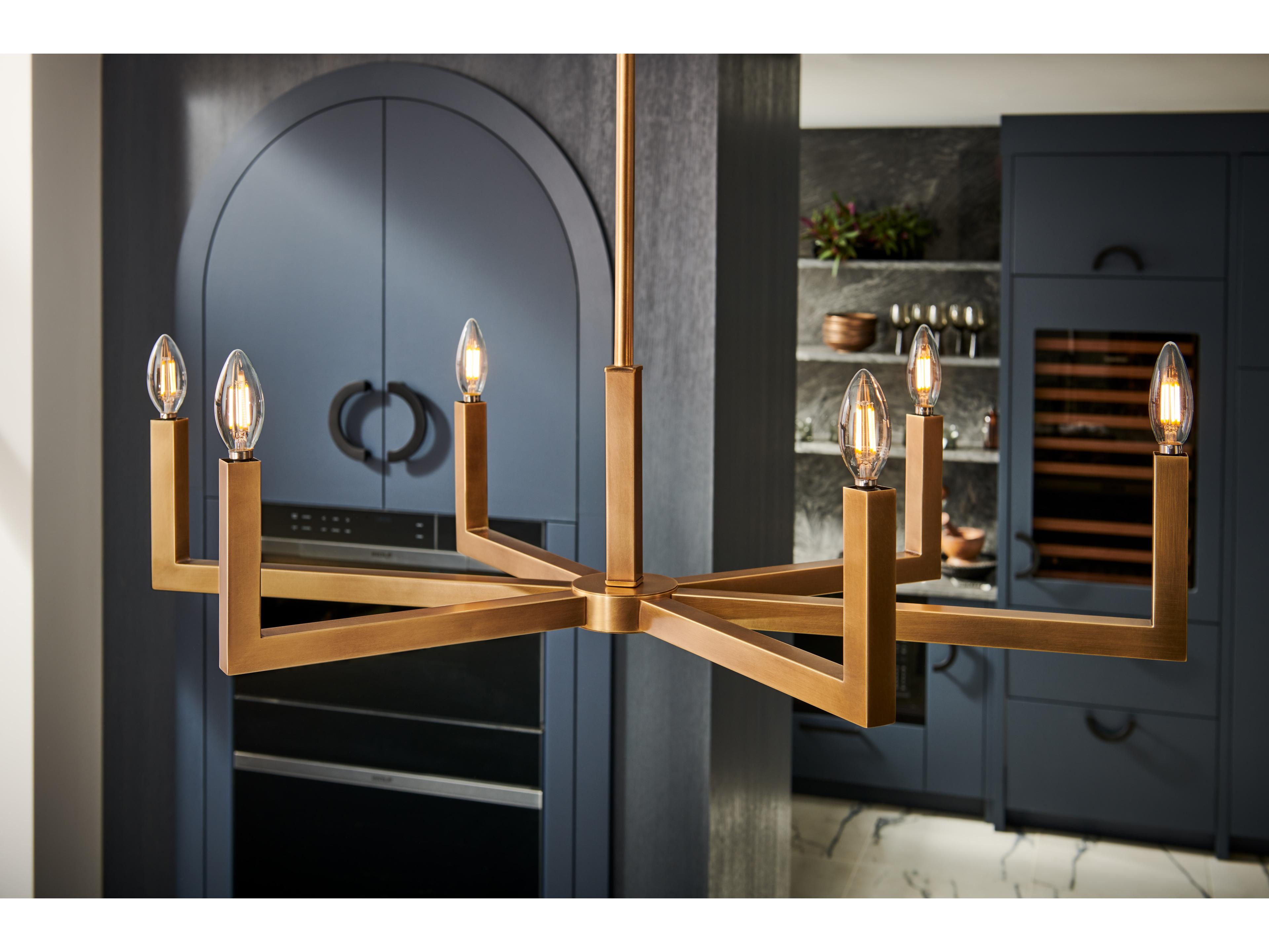 Hinkley Ezra 6-Light Heritage Brass Candelabra Chandelier