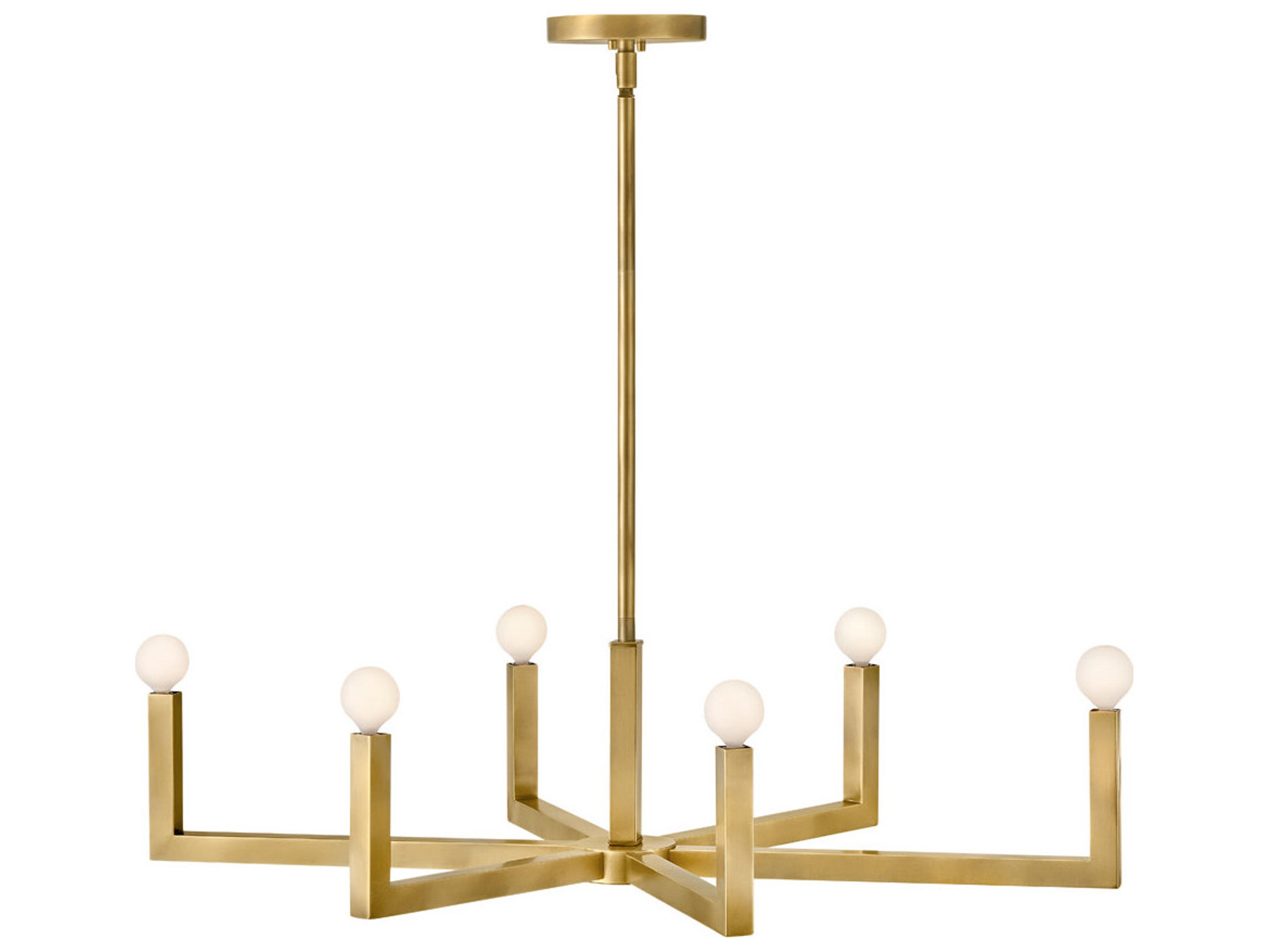 Hinkley Ezra 6-Light Heritage Brass Candelabra Chandelier