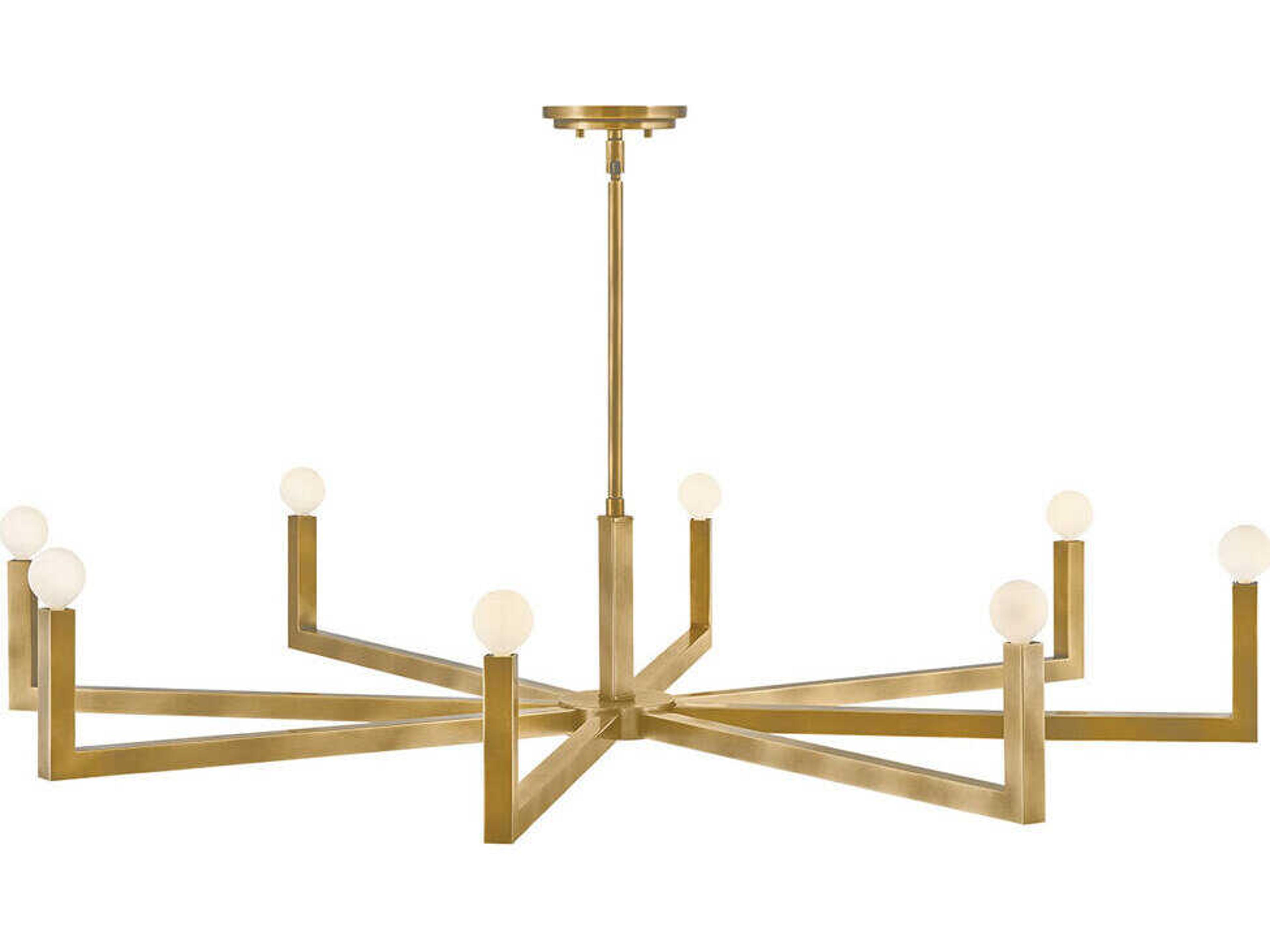 Ezra 8-Light Heritage Brass Candelabra Chandelier