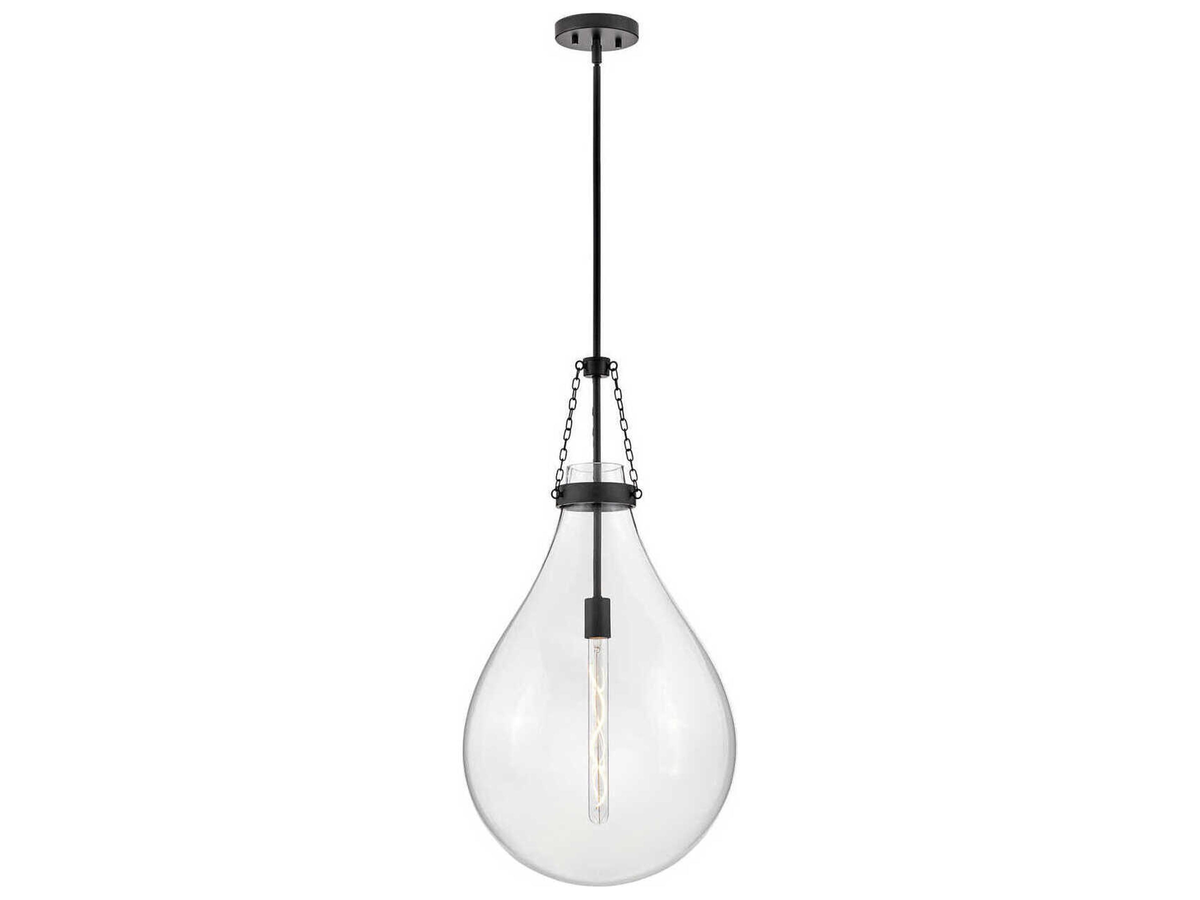 Eloise 1-Light Black Glass Pendant