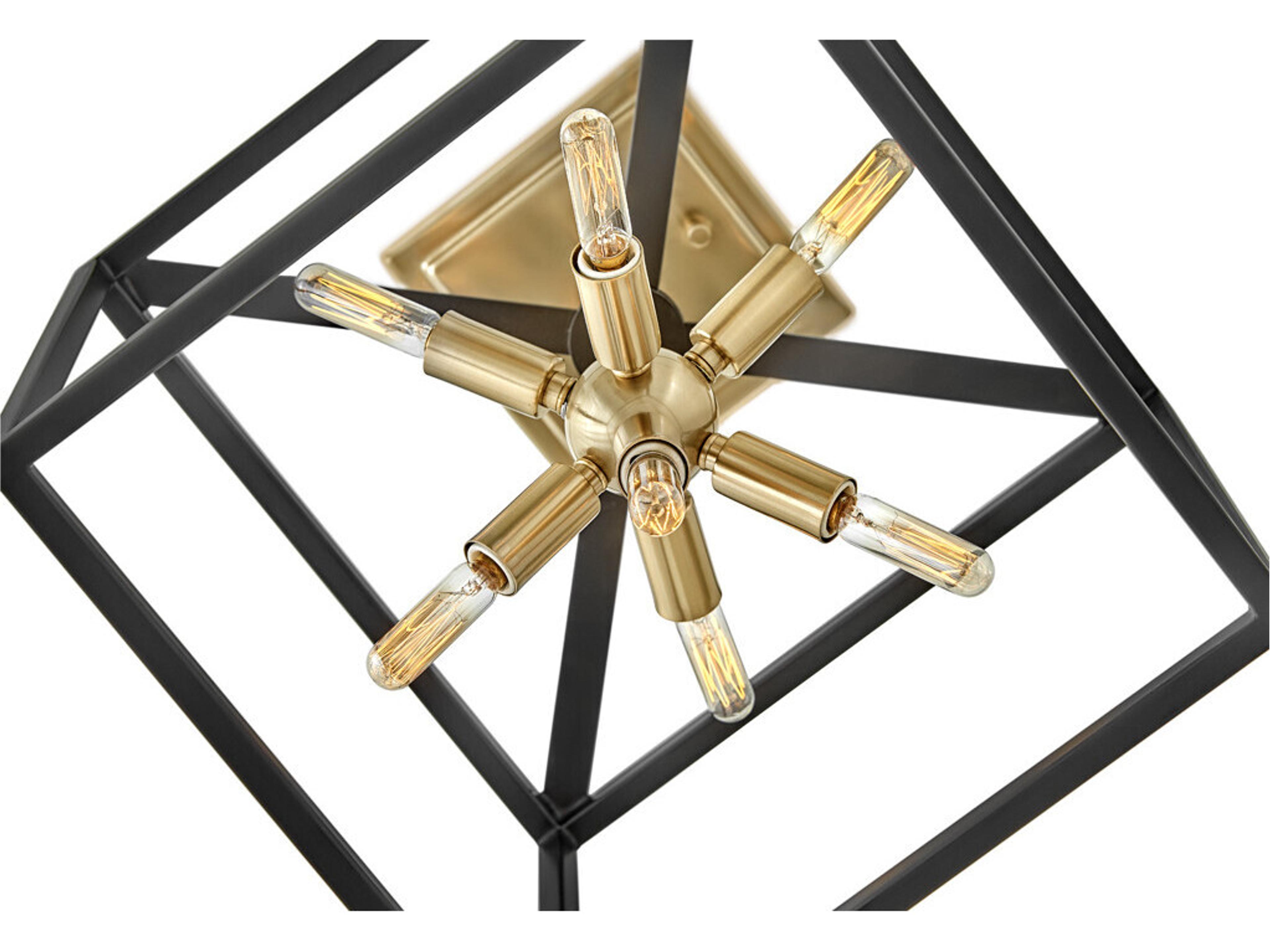 Hinkley Aros 7-Light Black Warm Brass Sputnik Pendant