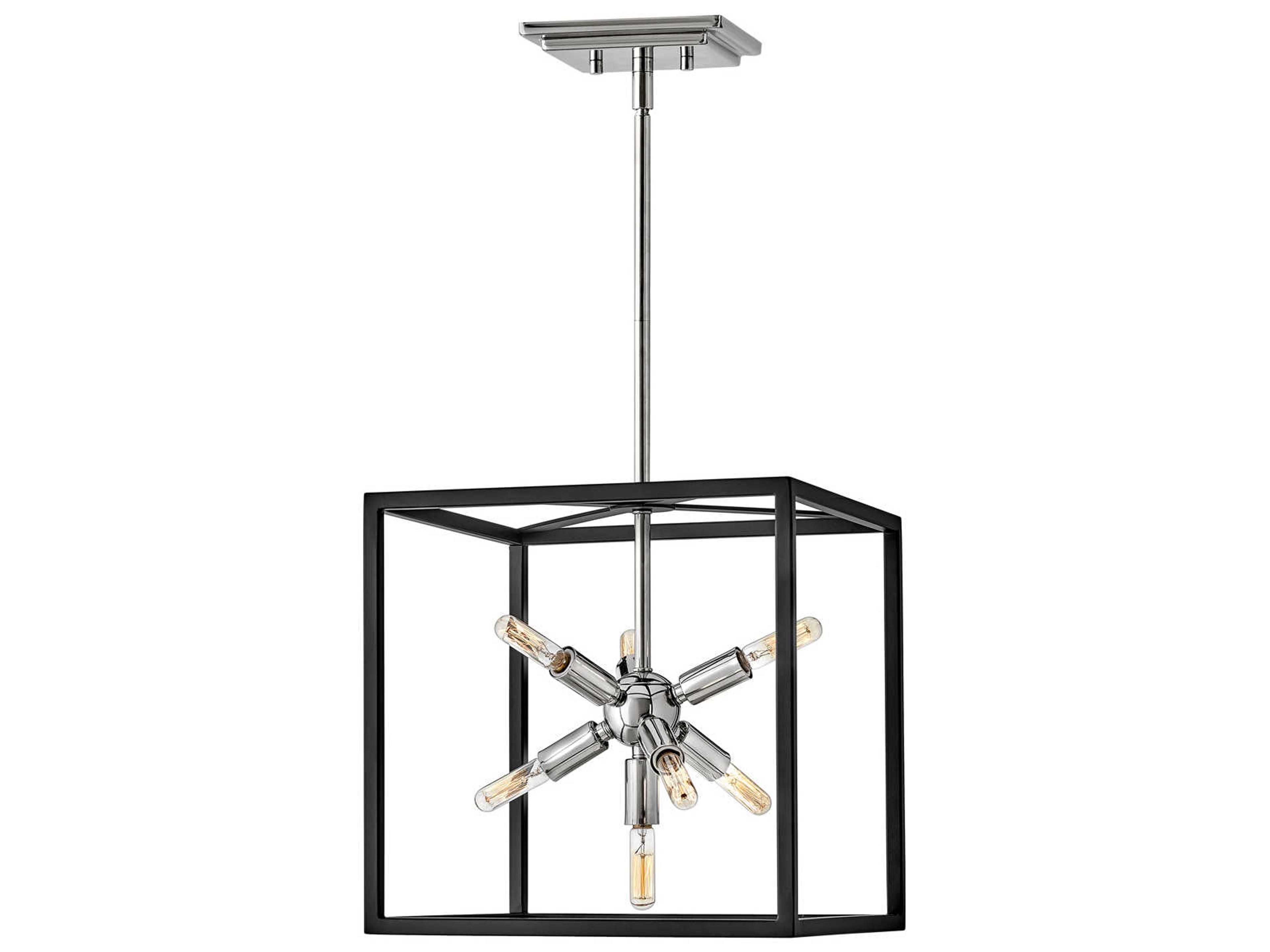 Aros 7-Light Black Polished Nickel Sputnik Pendant
