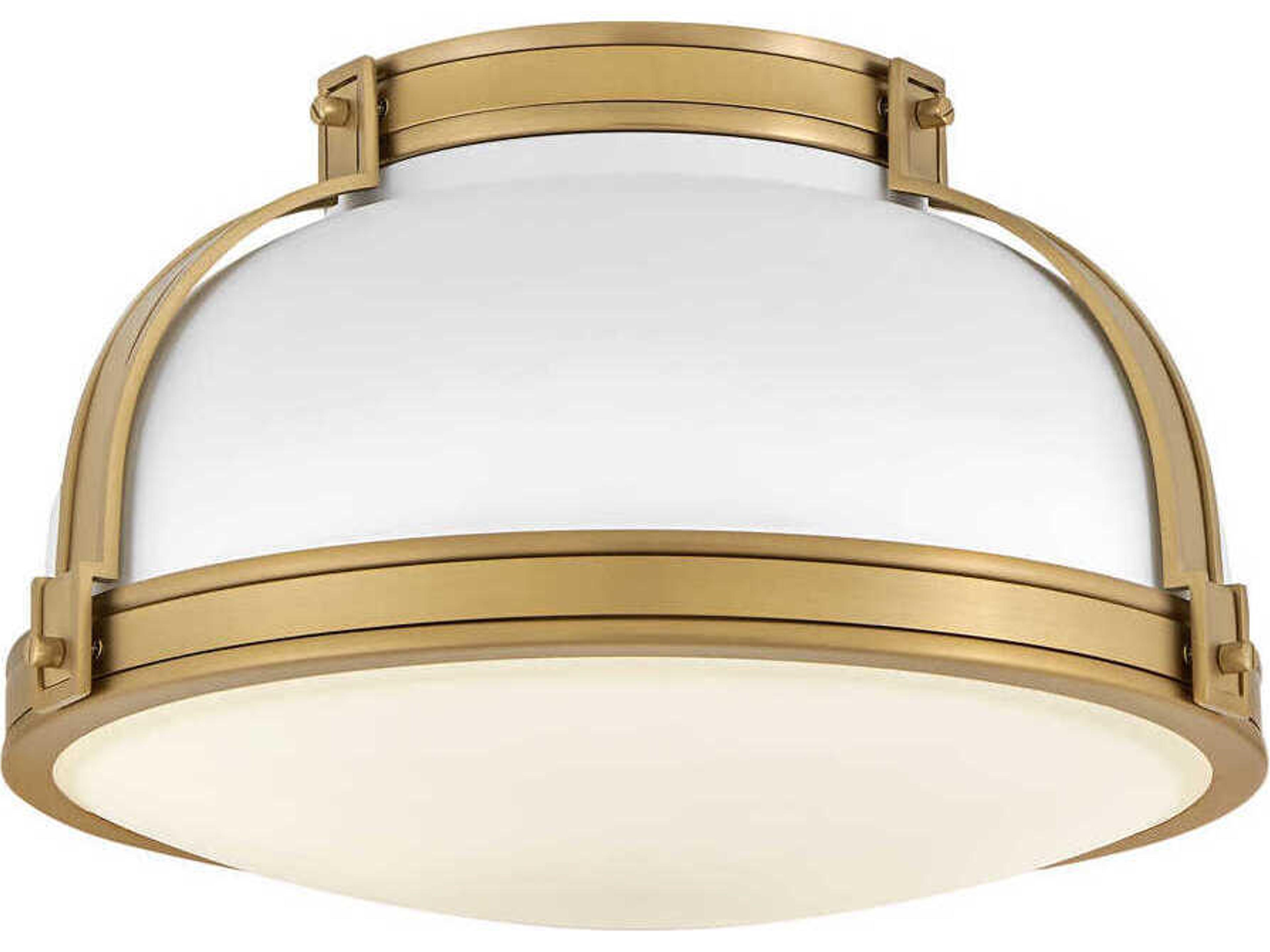 Barton 2-Light Matte White Lacquered Brass Dome Flush Mount