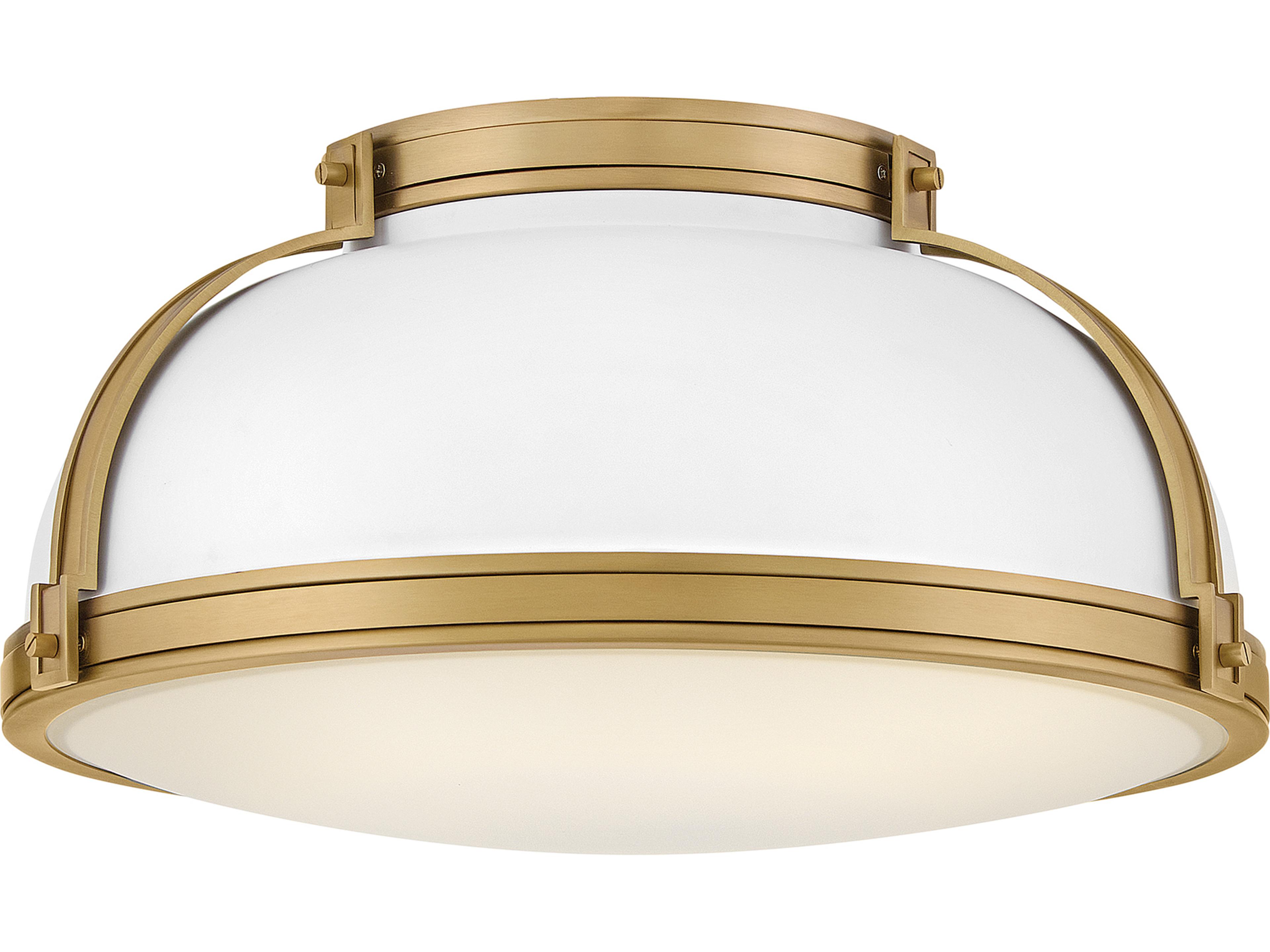 Barton 3-Light Matte White Lacquered Brass Round Flush Mount