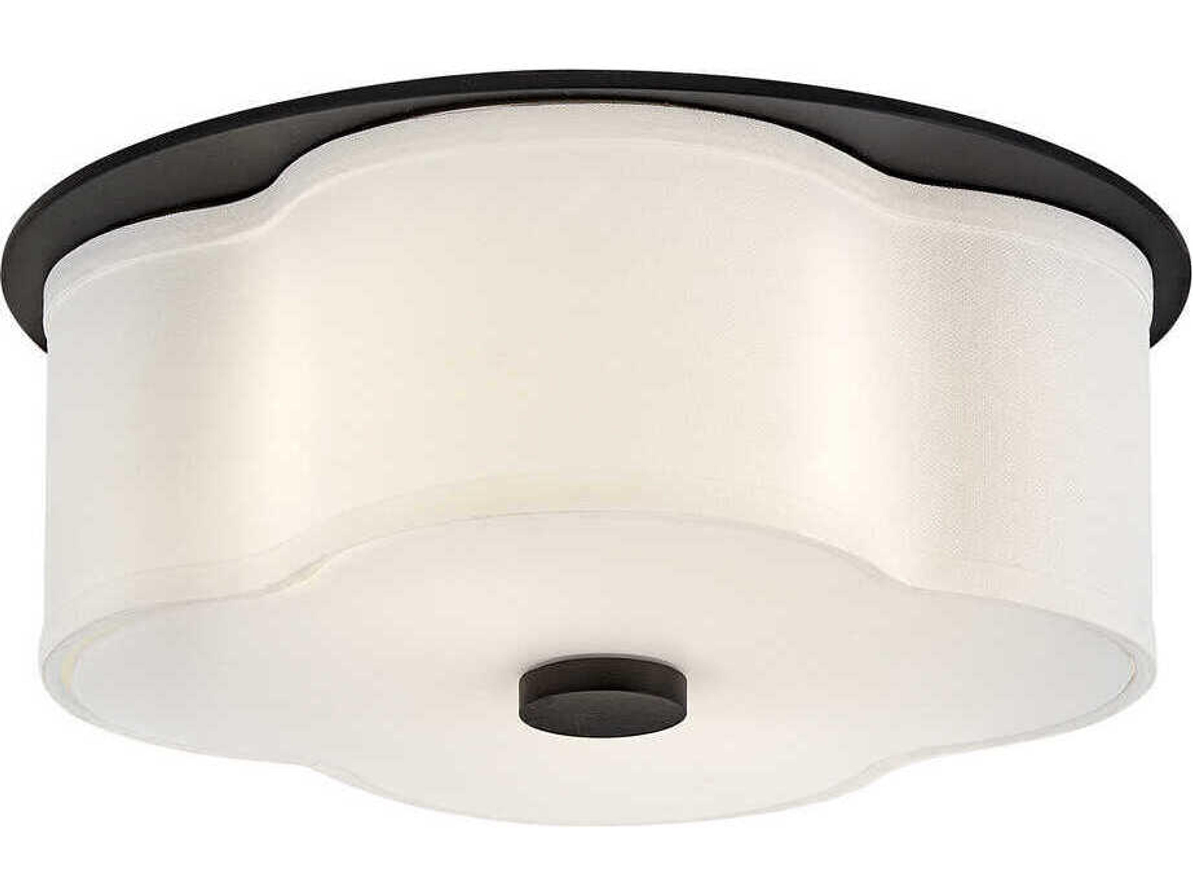 Delaney 2-Light Black Geometric Flush Mount