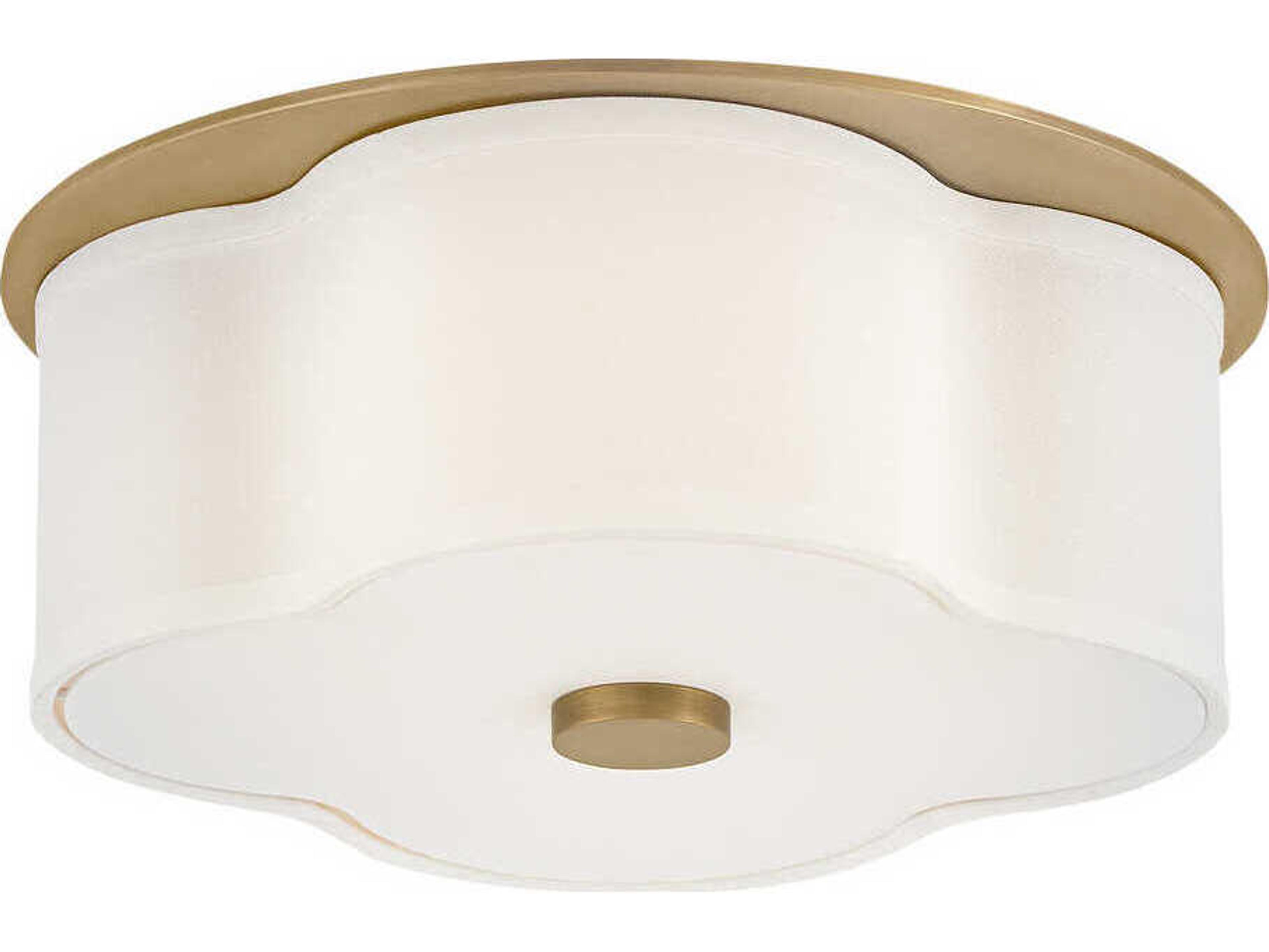 Delaney 2-Light Heritage Brass Geometric Flush Mount