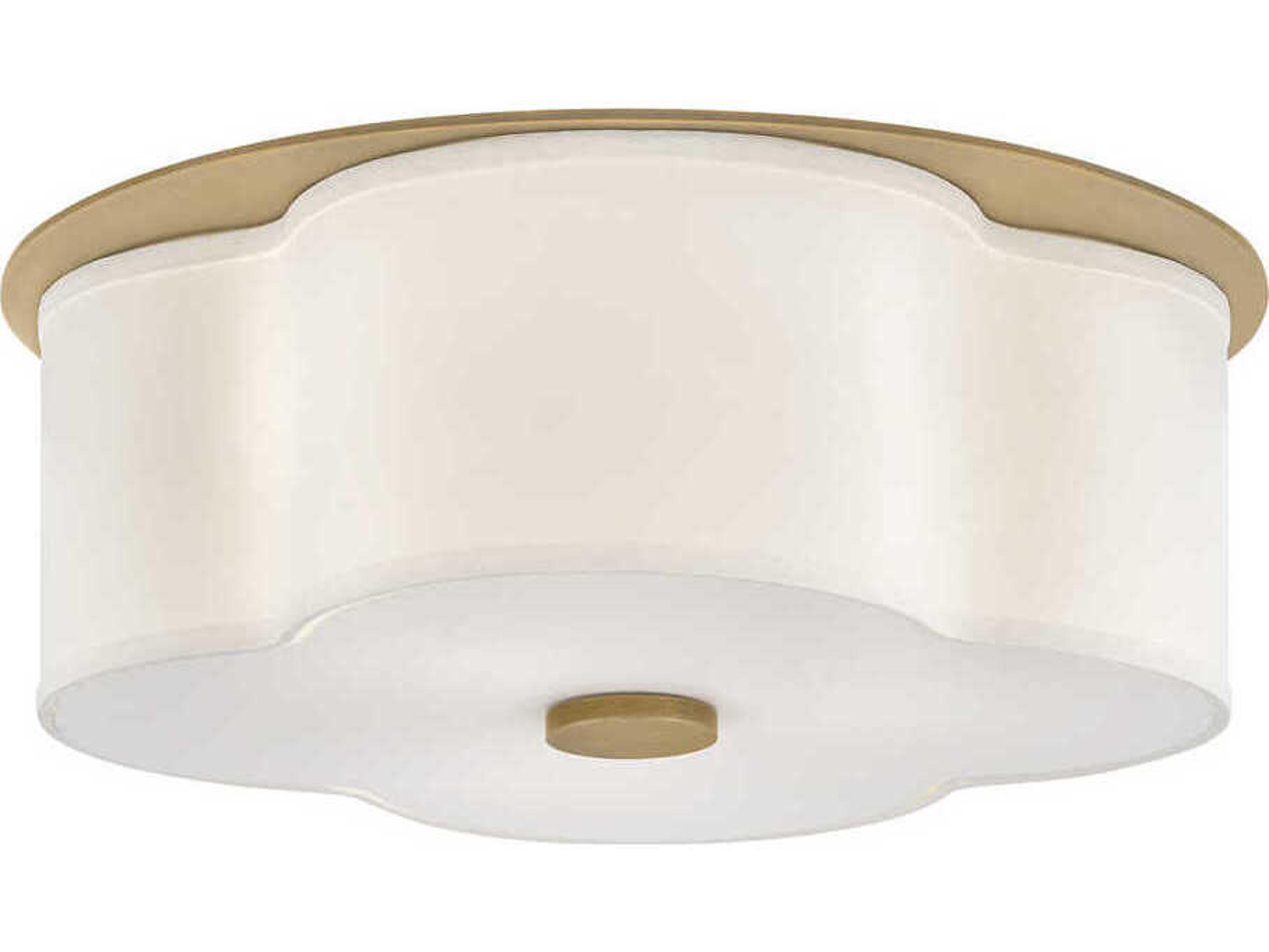 Delaney 3-Light Heritage Brass Geometric Flush Mount
