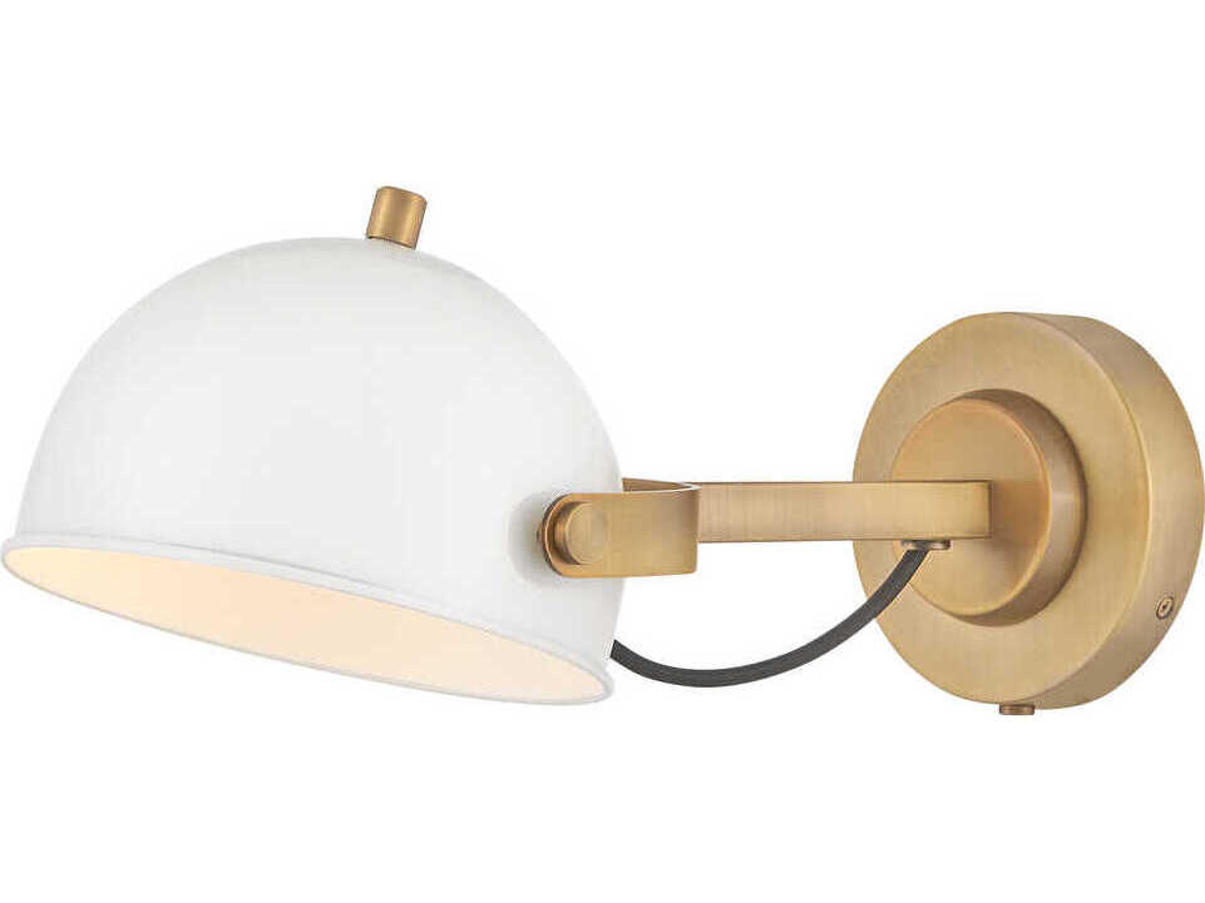 Spence 1-Light Chalk White Heritage Brass Wall Sconce