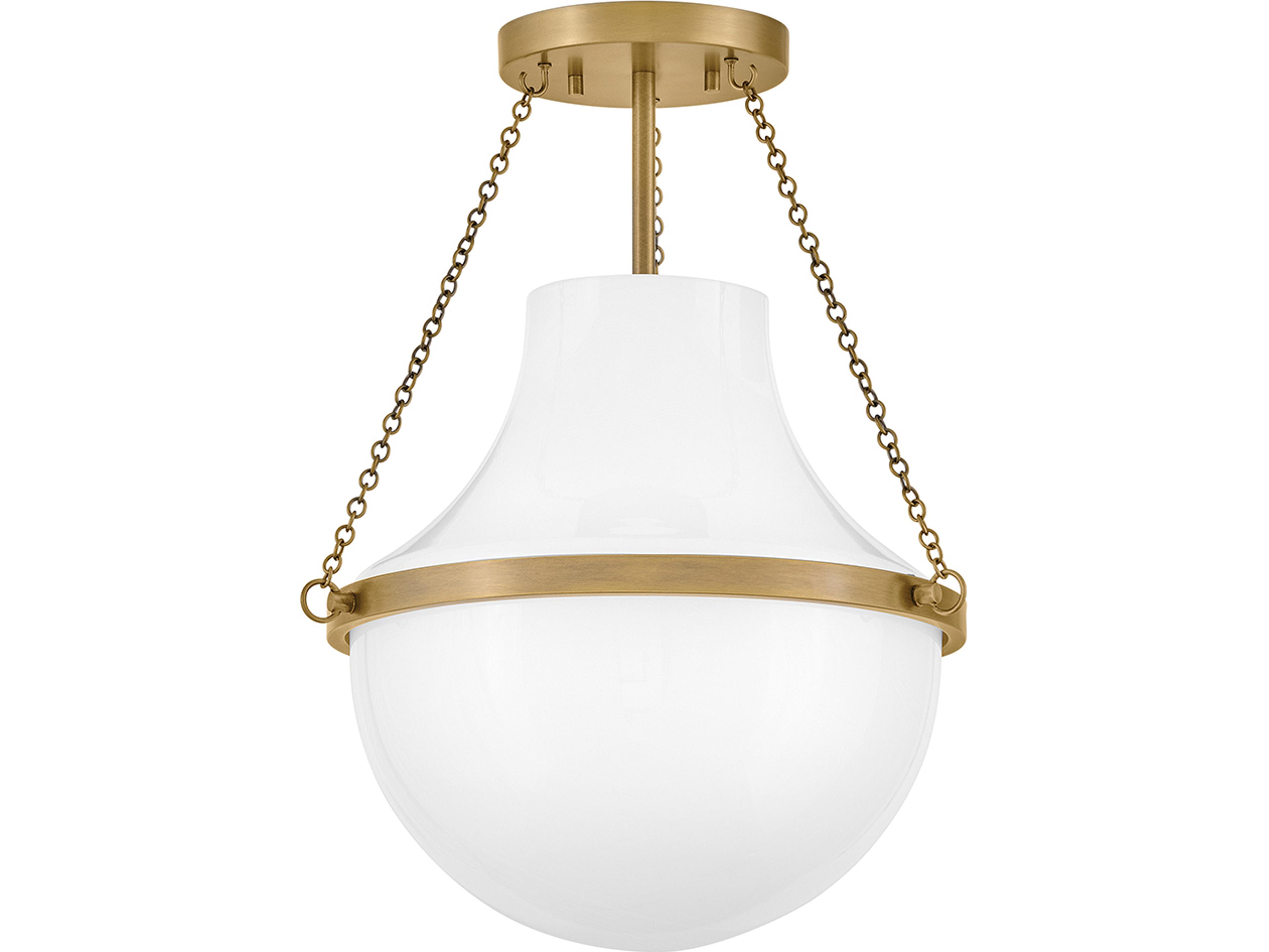 Collins 1-Light Heritage Brass Semi Flush Mount