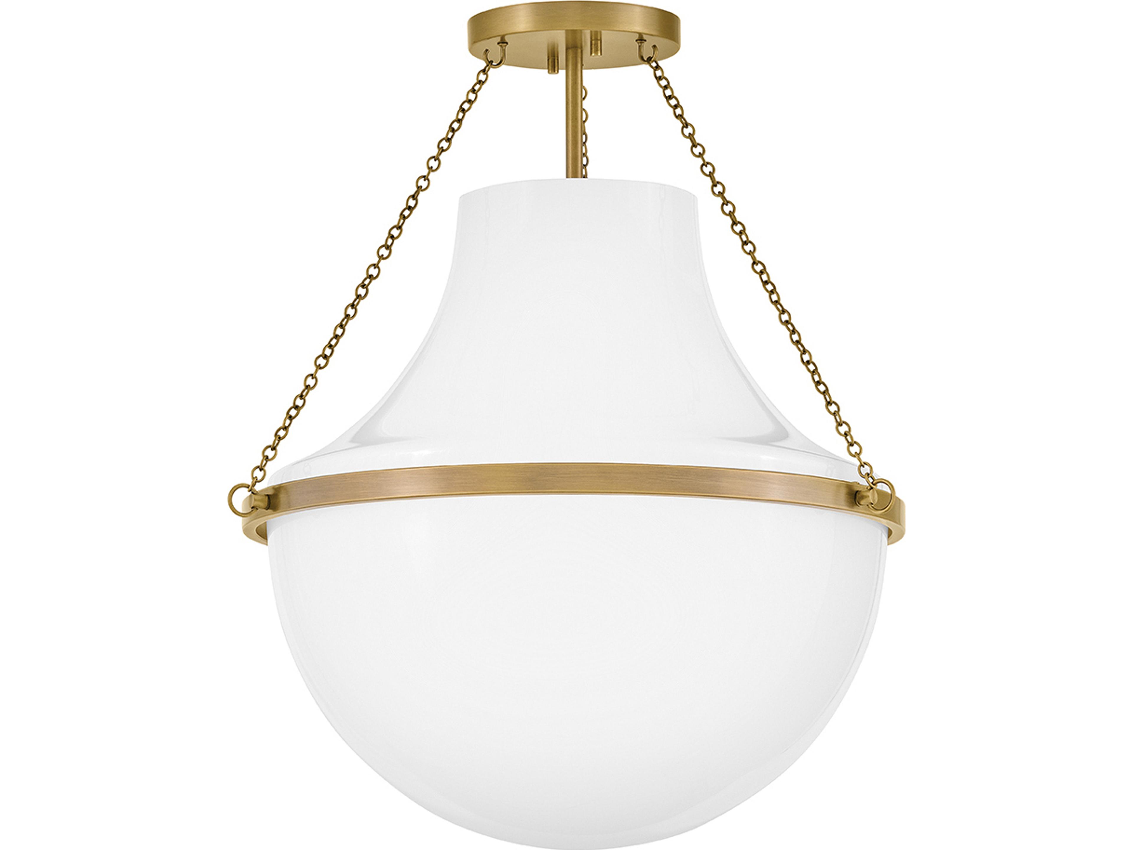 Collins 1-Light Heritage Brass Semi Flush Mount
