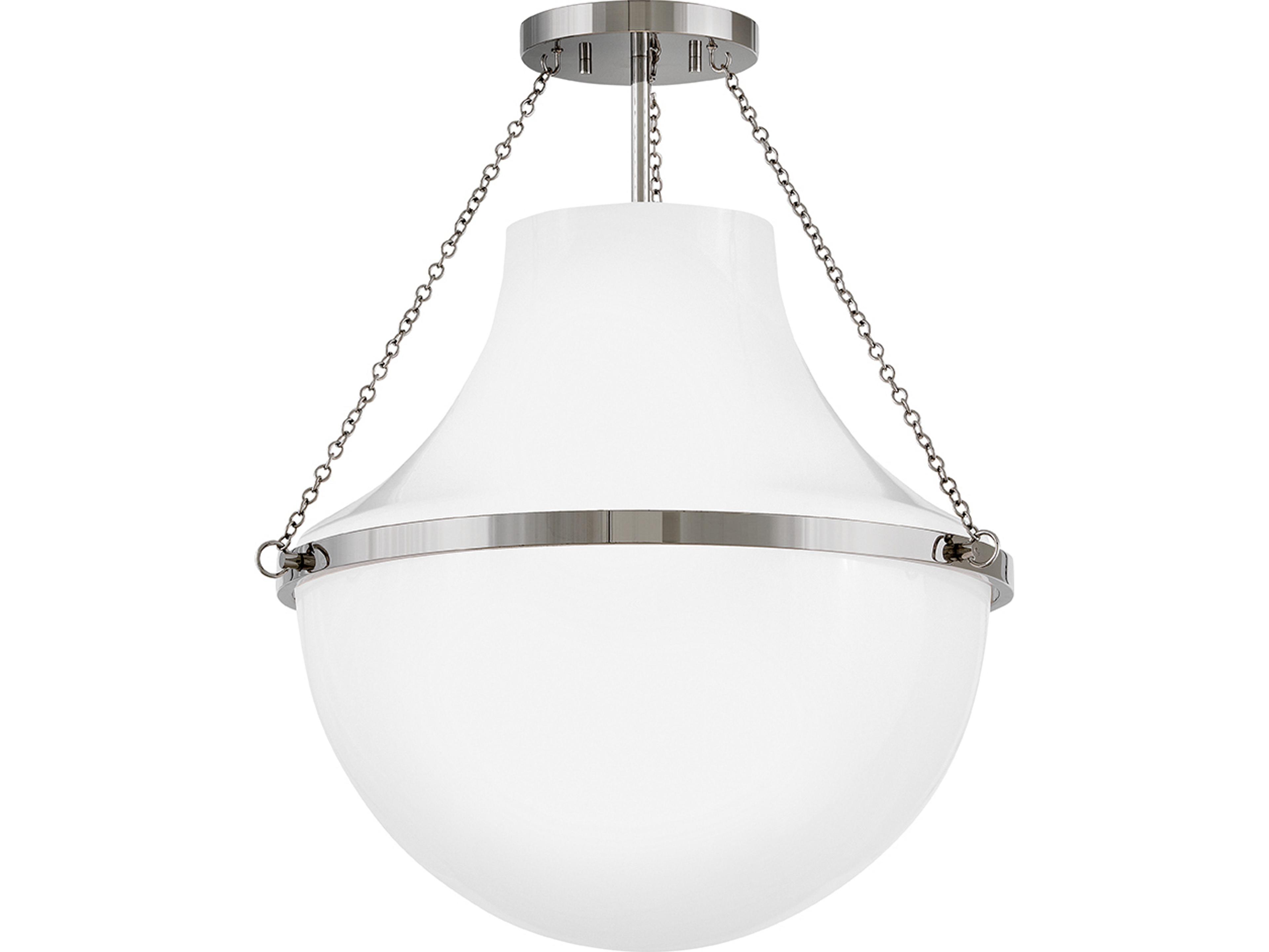 Collins 1-Light Polished Nickel Semi Flush Mount