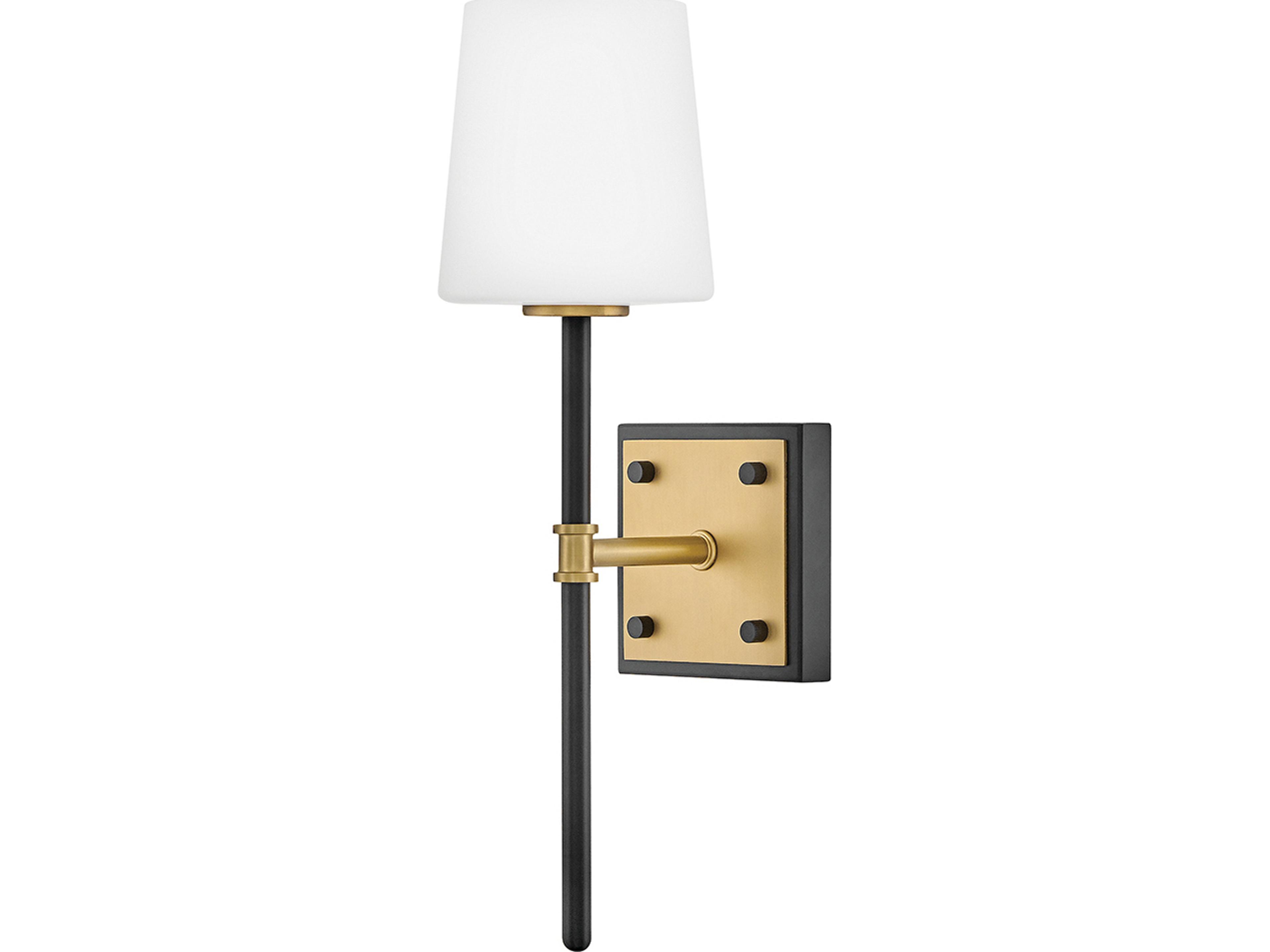Saunders 1-Light Black Lacquered Brass Wall Sconce