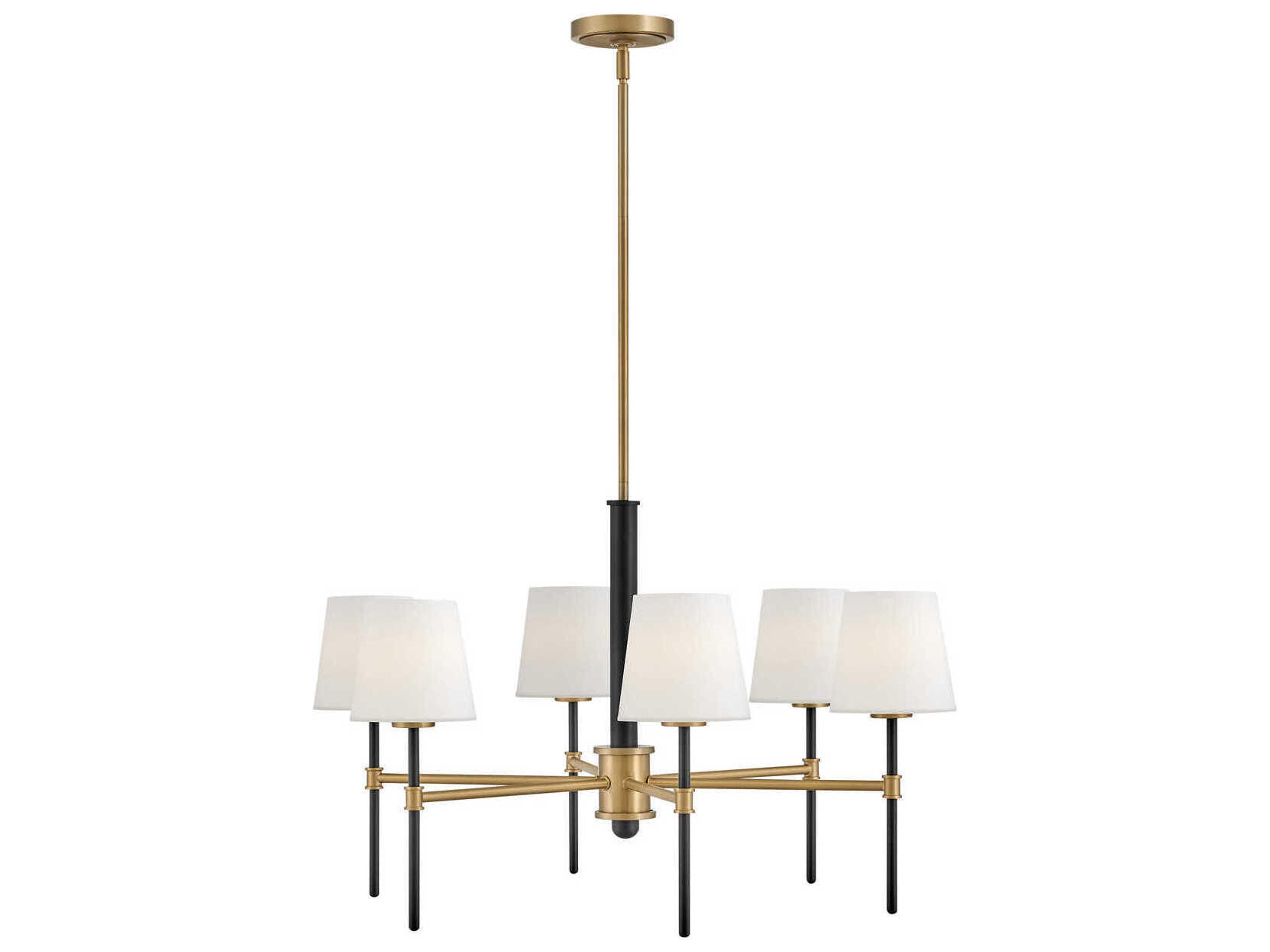 Saunders 6-Light Black Lacquered Brass Chandelier
