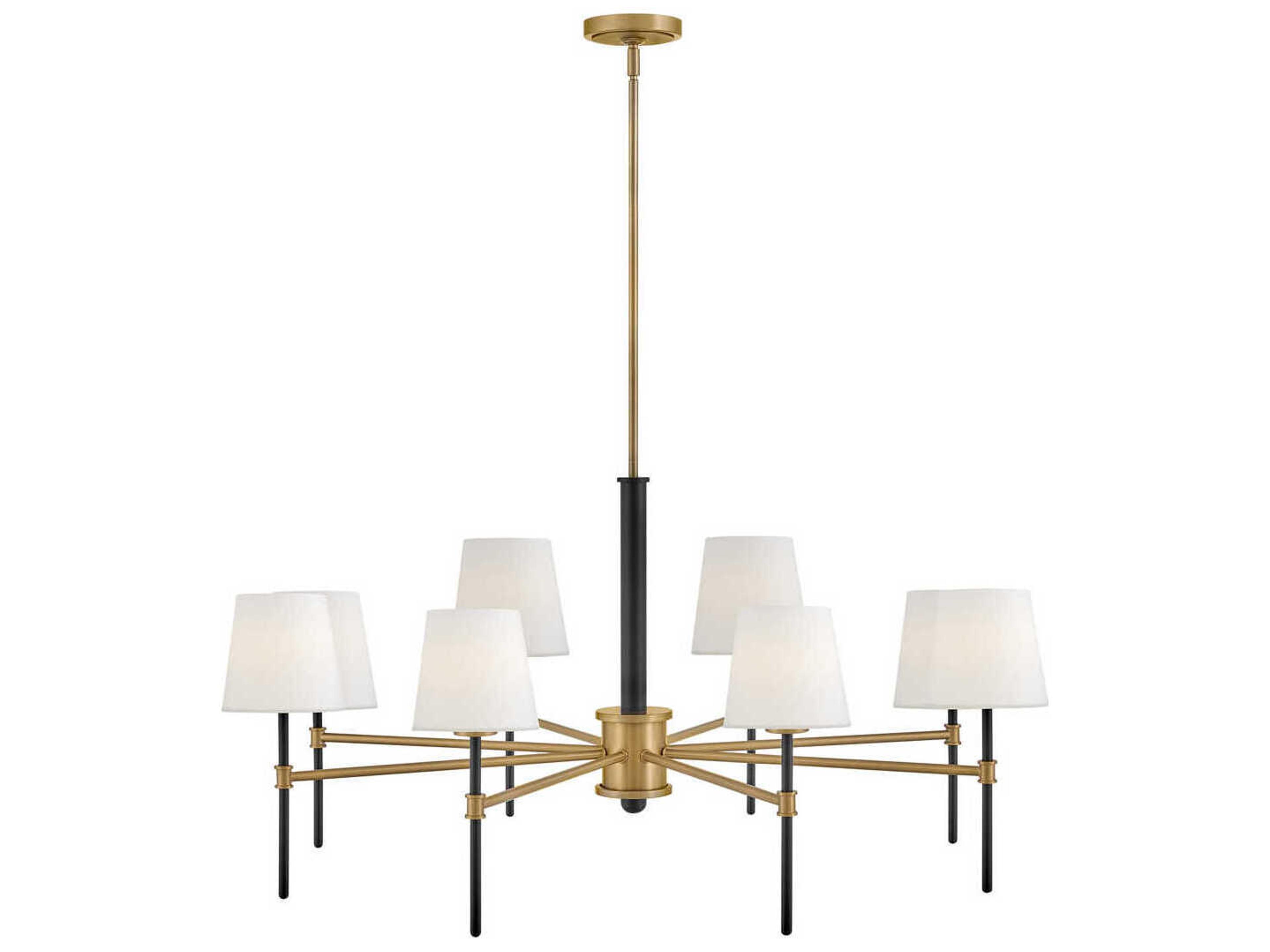Saunders 8-Light Black Lacquered Brass Chandelier