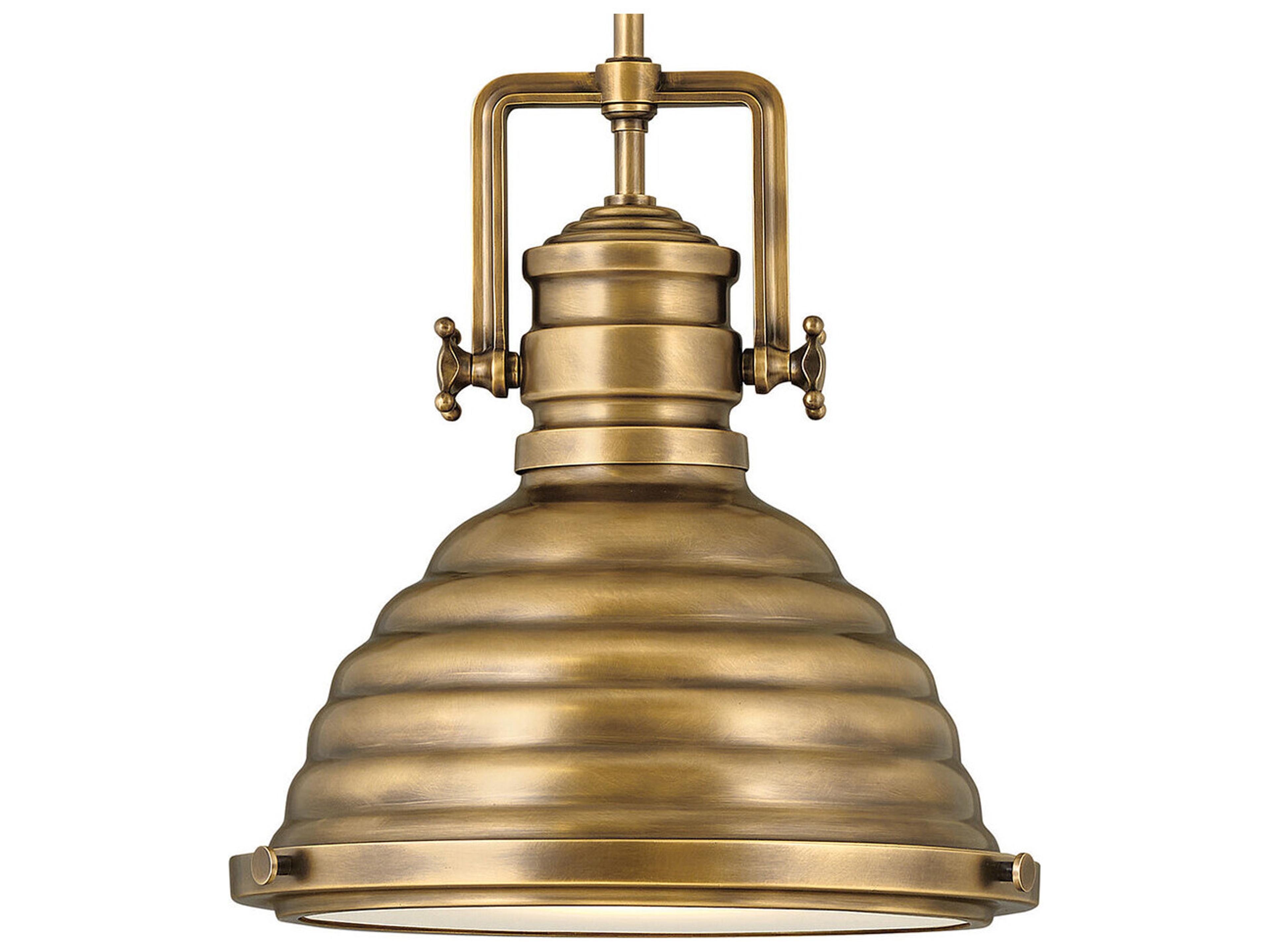 Hinkley Keating 1-Light Heritage Brass Bell Pendant