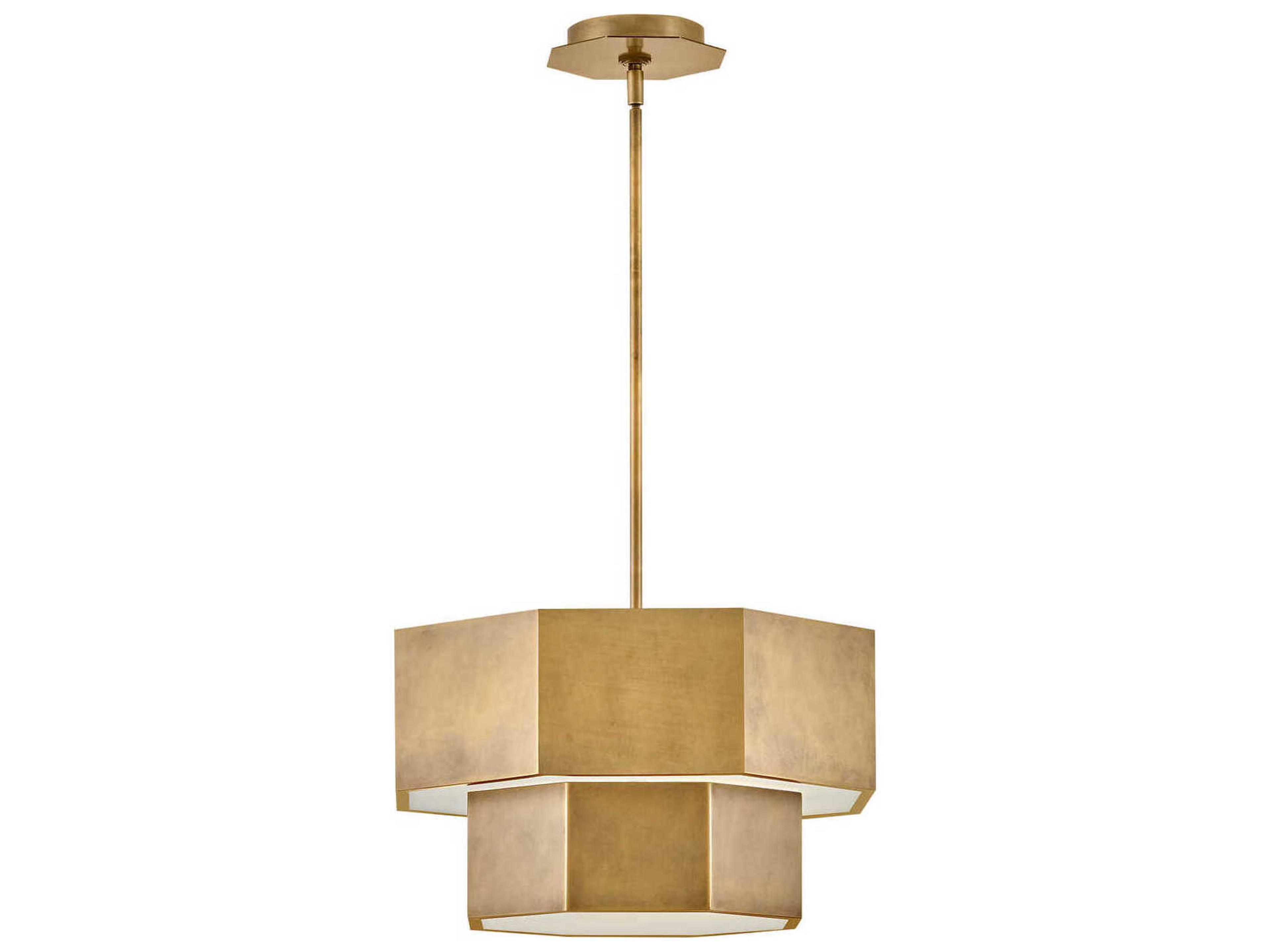 Facet 5-Light Heritage Brass Tiered Chandelier