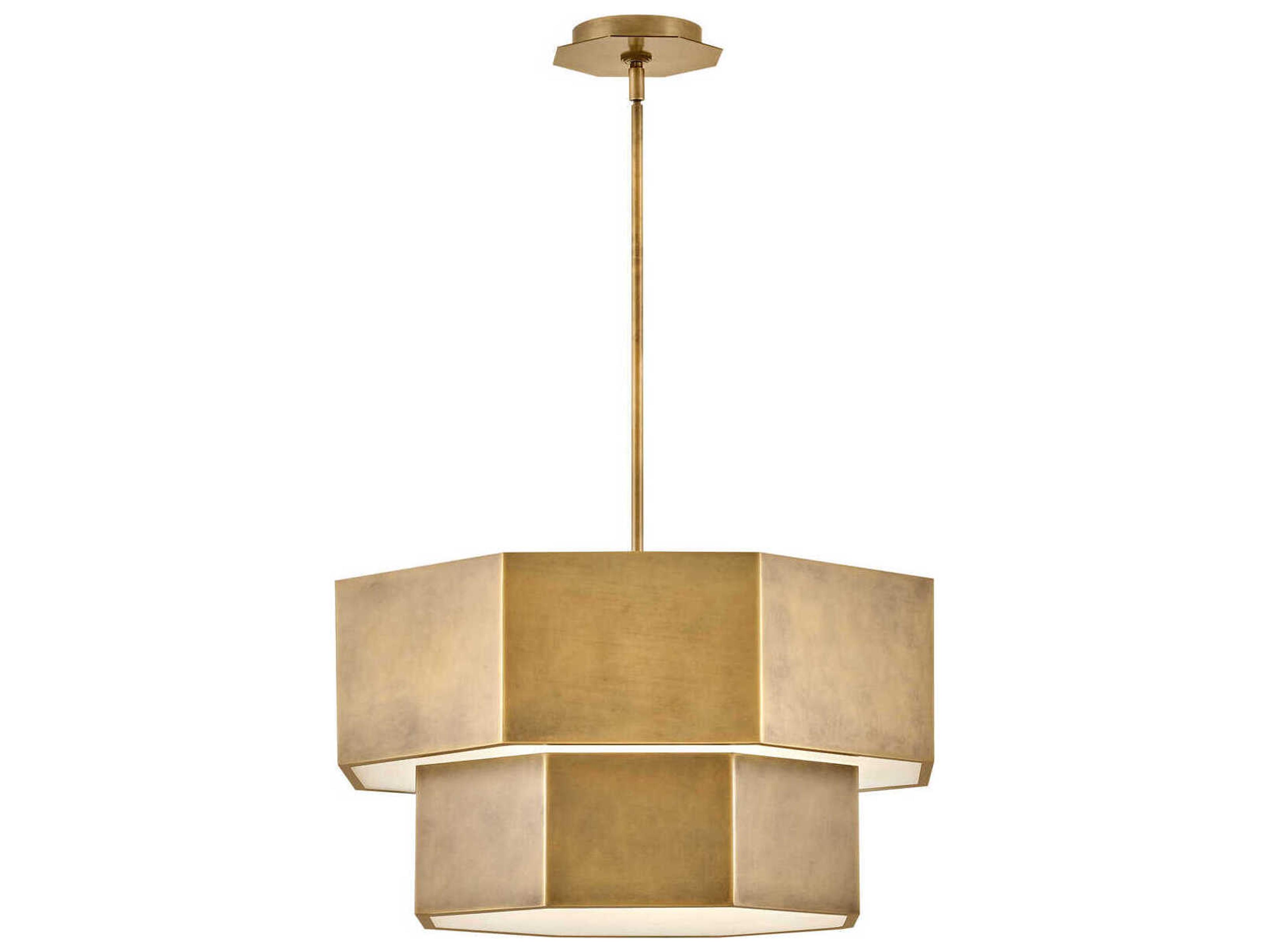 Facet 7-Light Heritage Brass Tiered Chandelier