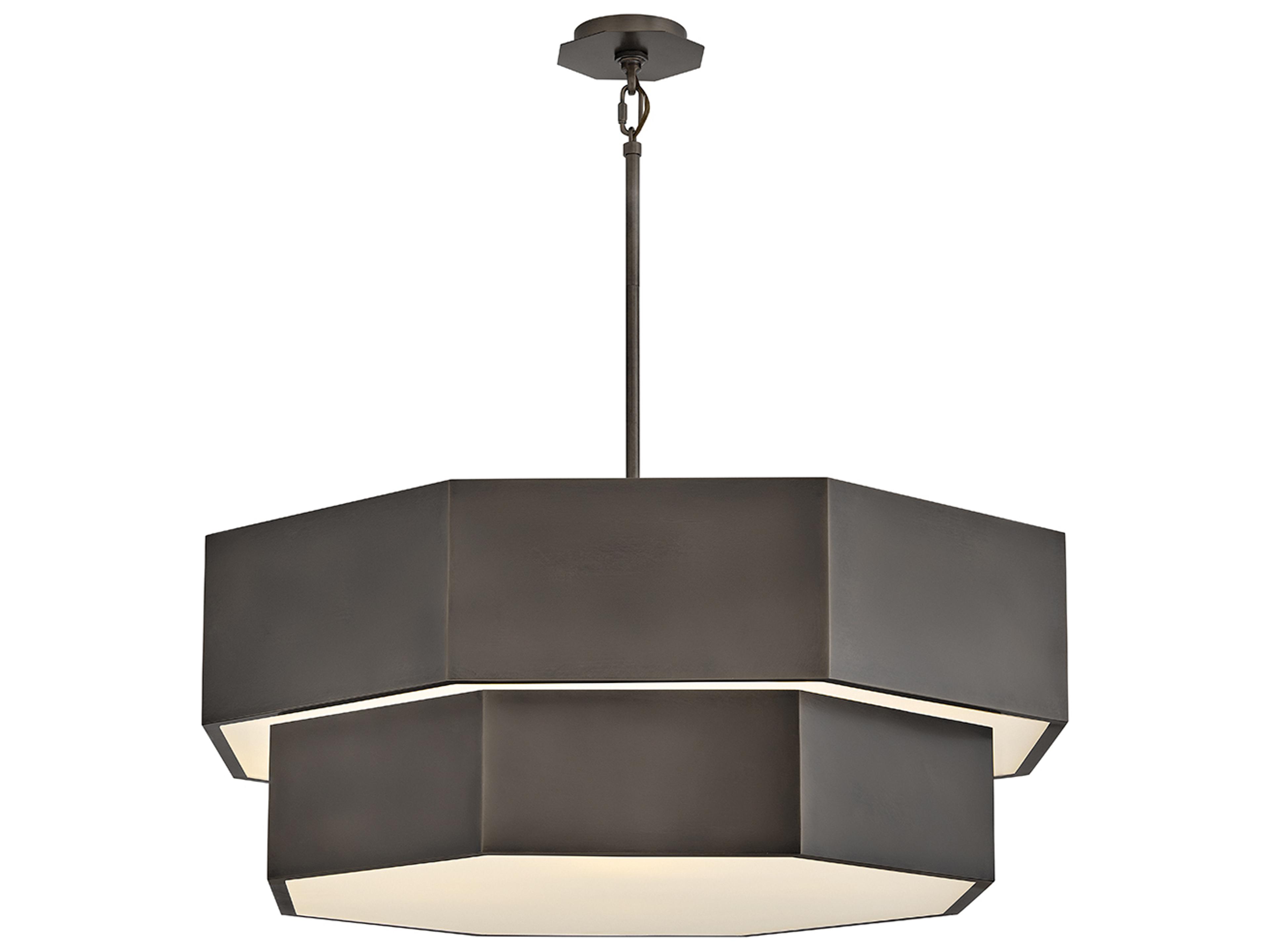 Facet 12-Light Black Oxide Geometric Tiered Chandelier
