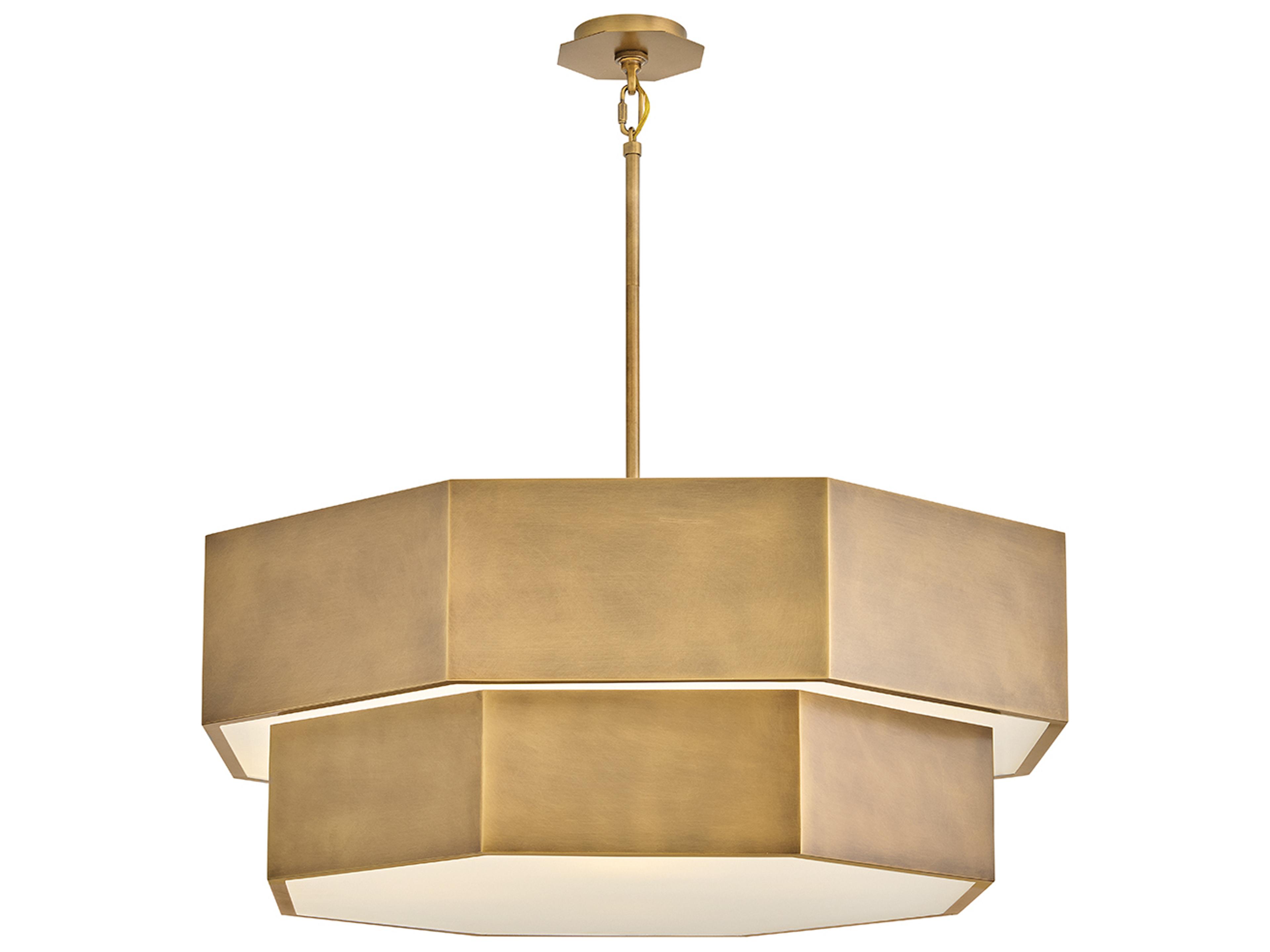 Facet 12-Light Heritage Brass Geometric Tiered Chandelier