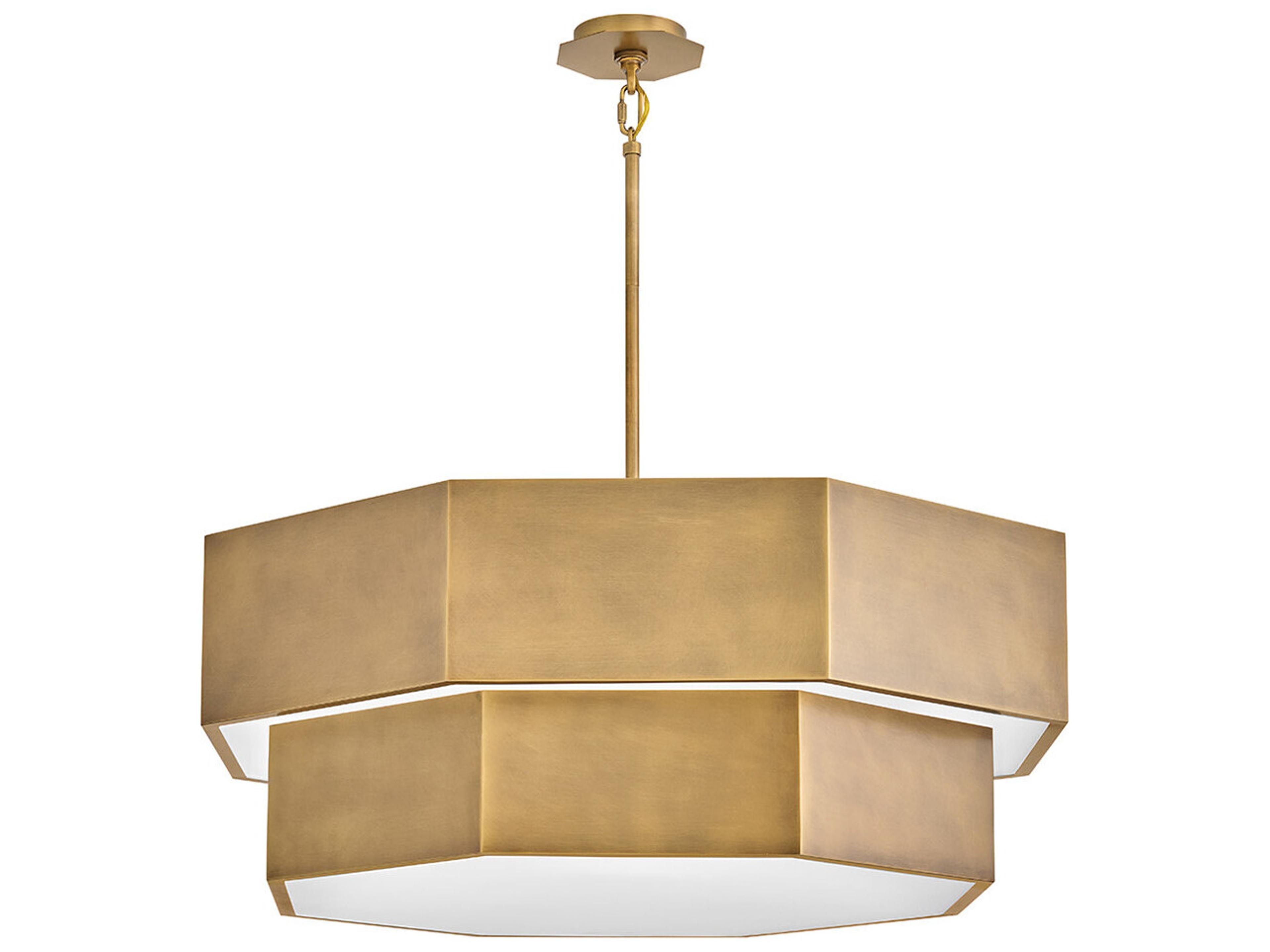 Hinkley Facet 12-Light Heritage Brass Geometric Tiered Chandelier