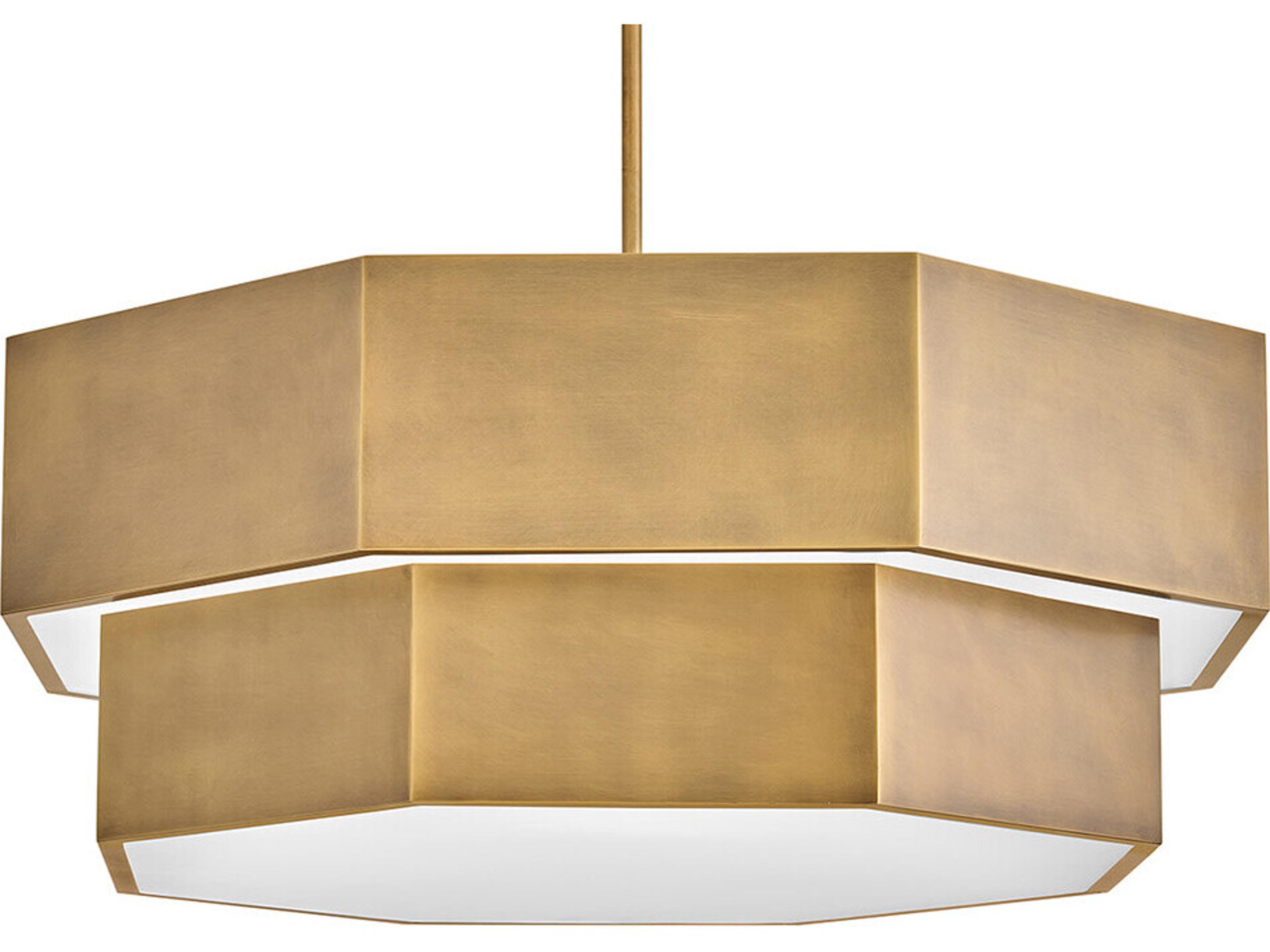 Hinkley Facet 12-Light Heritage Brass Geometric Tiered Chandelier