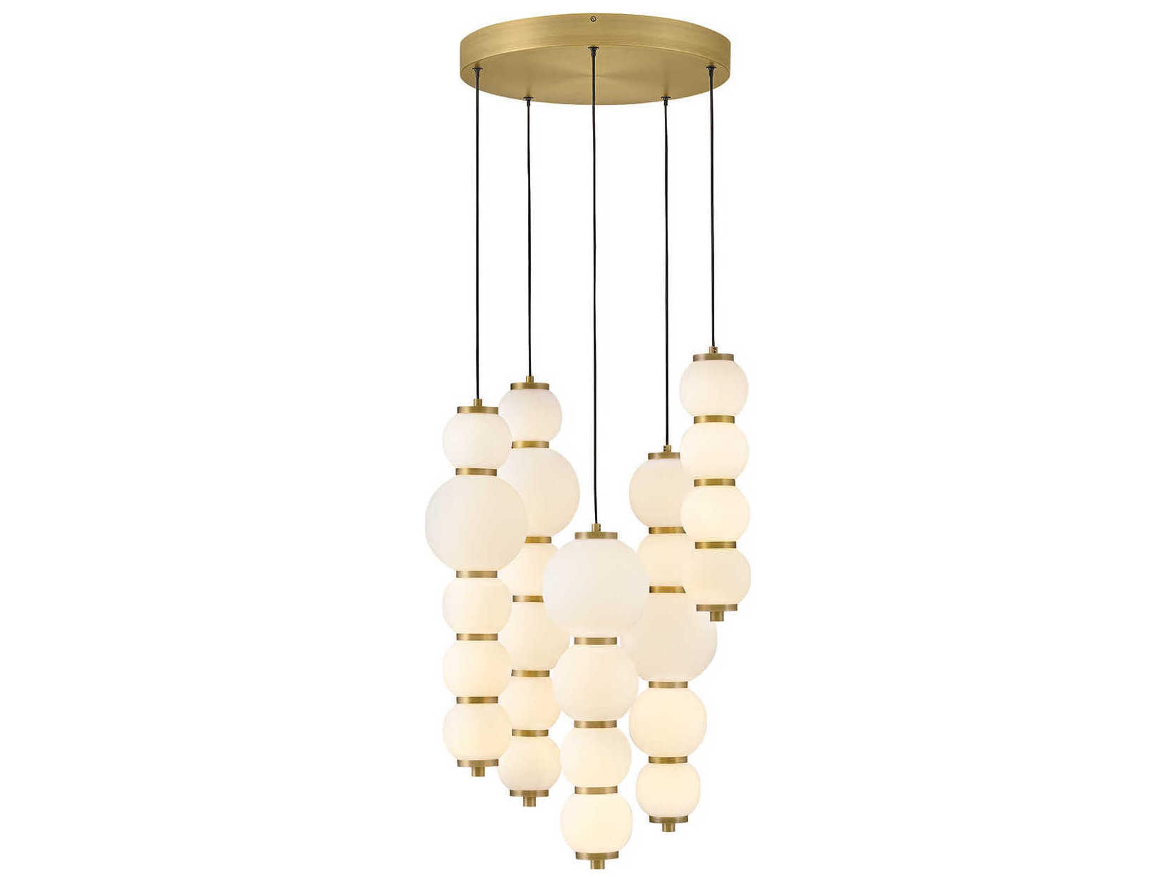 Hinkley Trigo Lacquered Brass Globe Chandelier