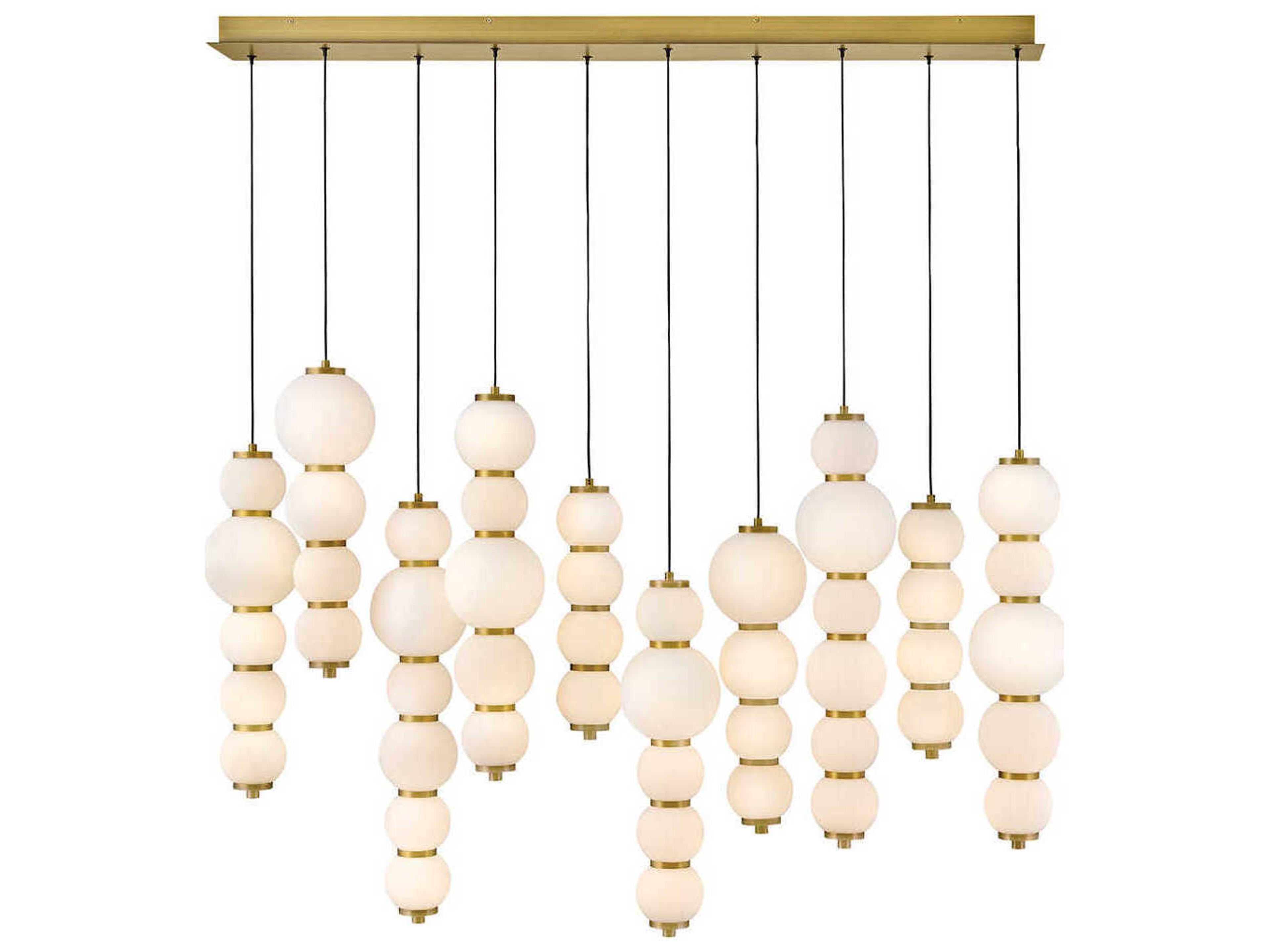 Trigo Lacquered Brass Globe Linear Island Pendant