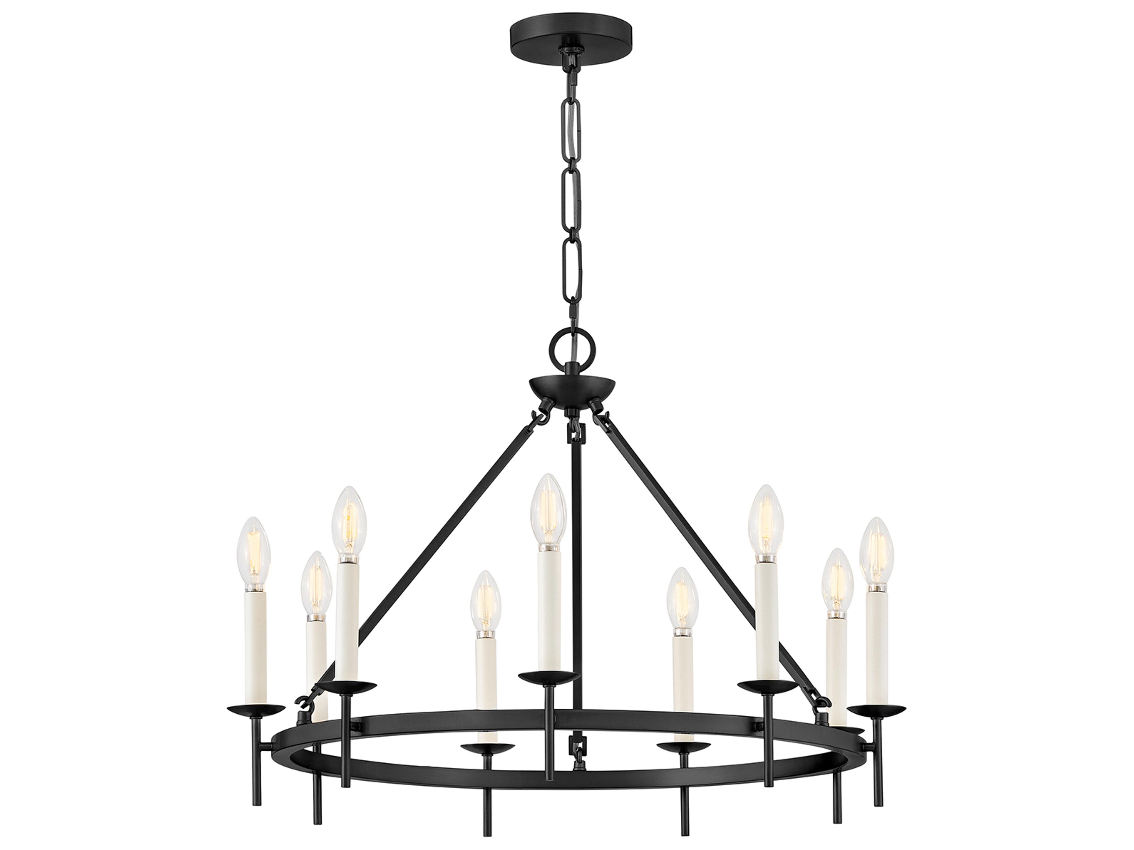 Copley 9-Light Black Traditional Candelabra Chandelier