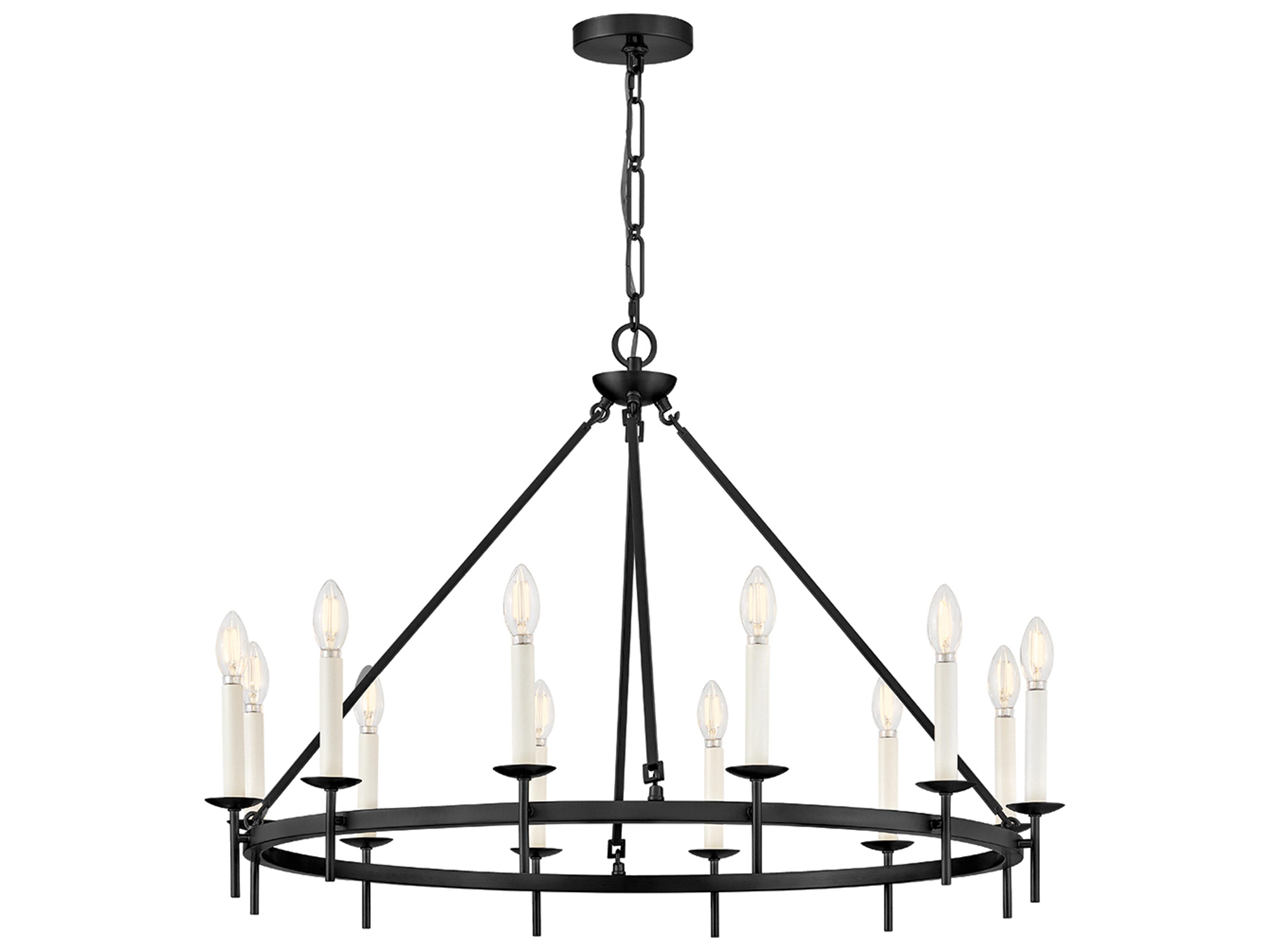Copley 12-Light Black Traditional Candelabra Chandelier